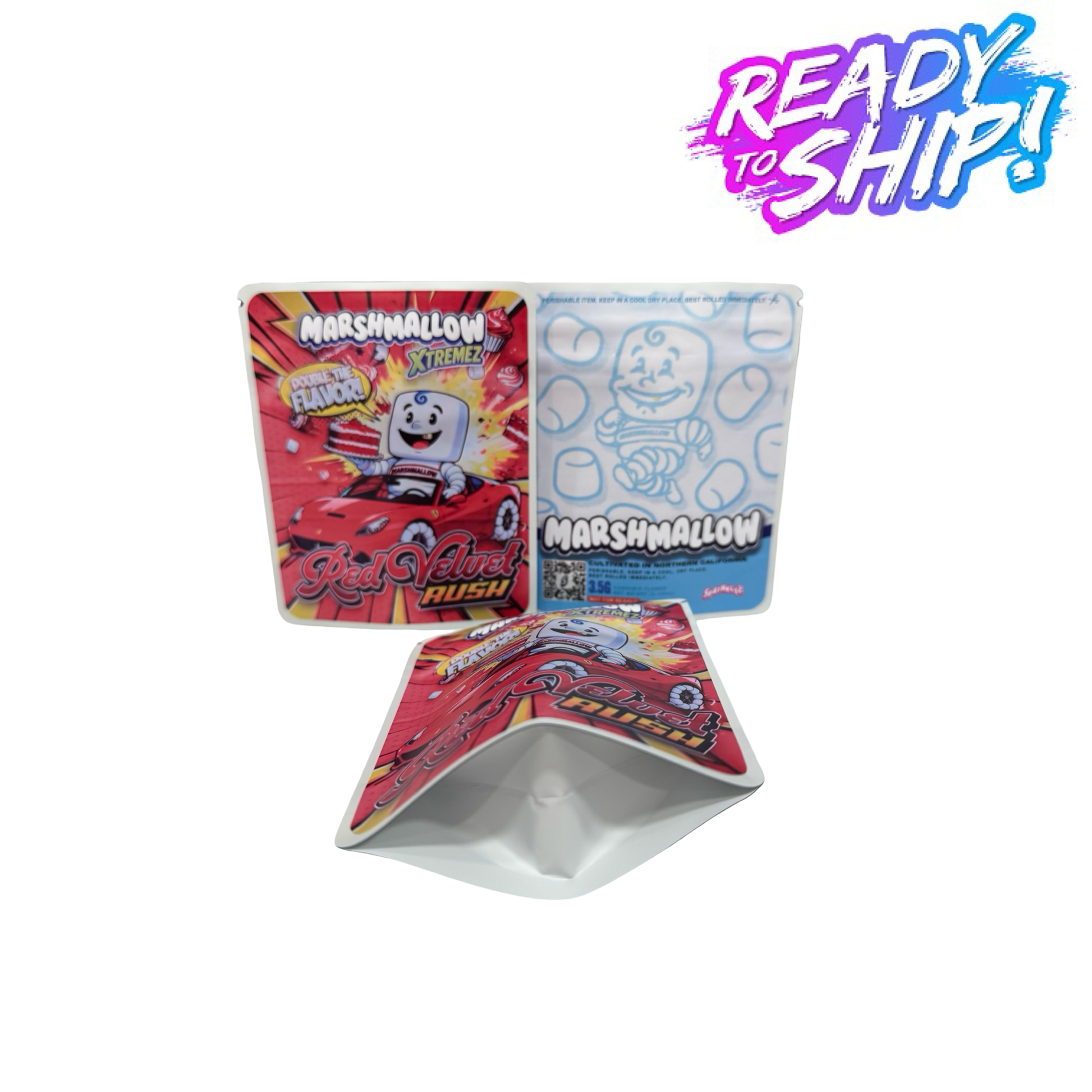 Red Velvet Rush Xtremez Marshmallow 3.5g Mylar Bags Sprinklez