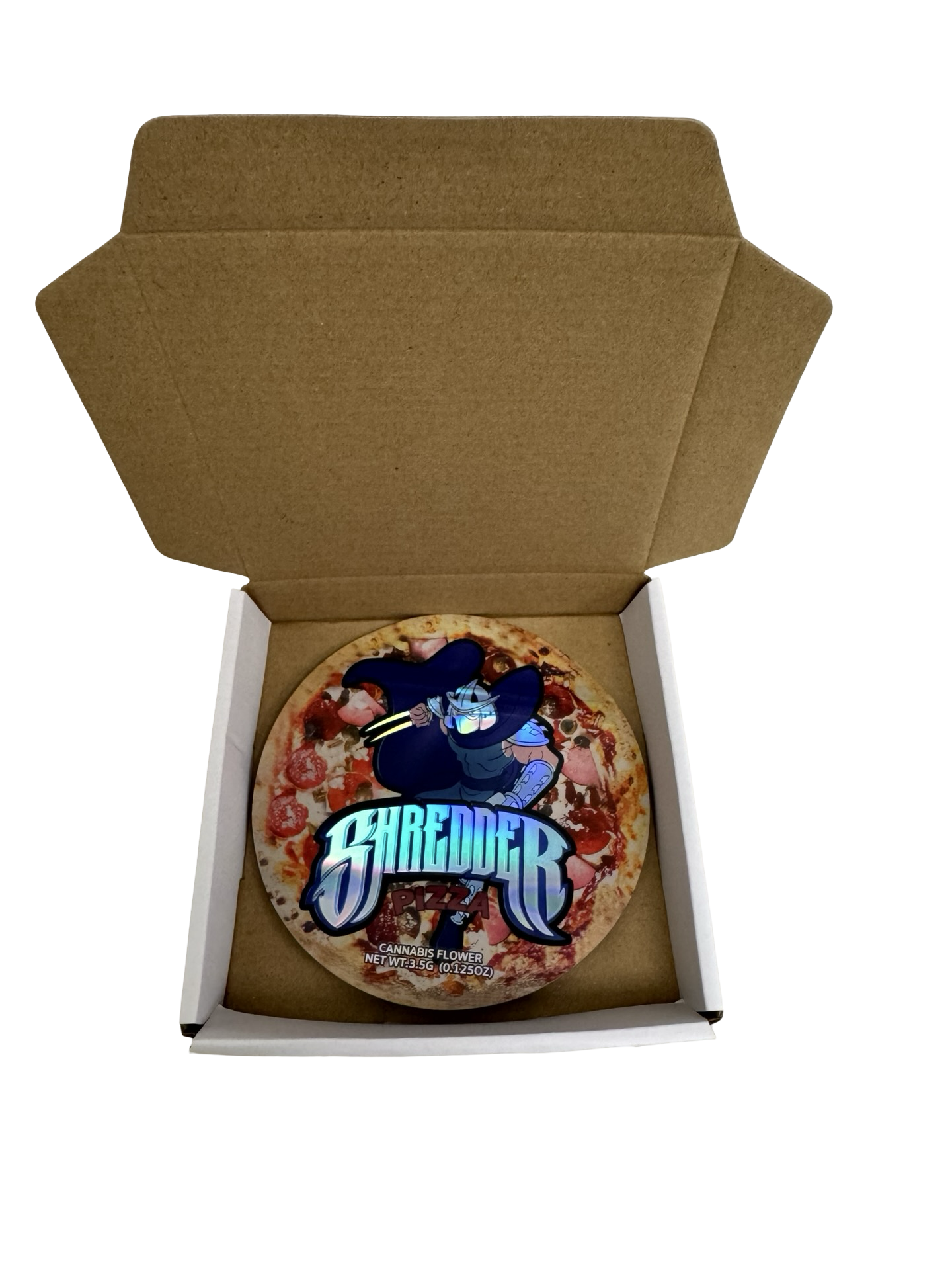 Shredder Pizza 3.5g Mylar Bags & Boxes 5 Star inside