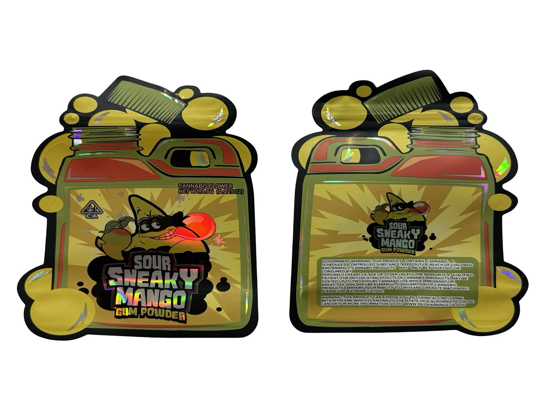 Sour Sneaky Mango Mylar Bags 3.5g House of Candy