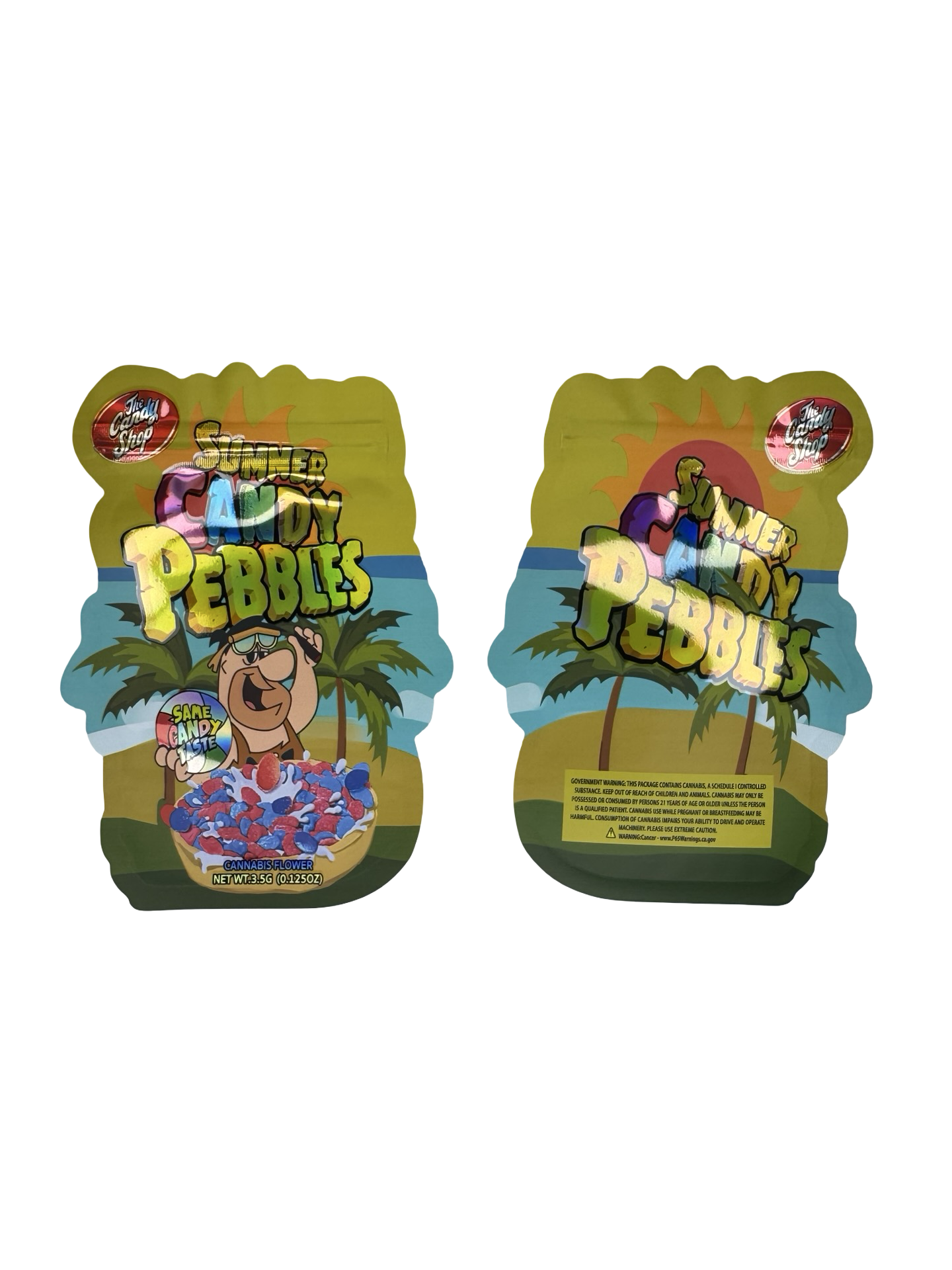 Summer Candy Pebbles Mylar Bags 3.5g The Candy Shop front and back