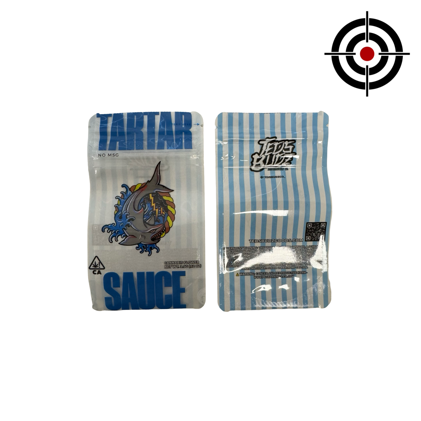 Tartar Sauce 3.5g Mylar Bags Teds Budz front and back