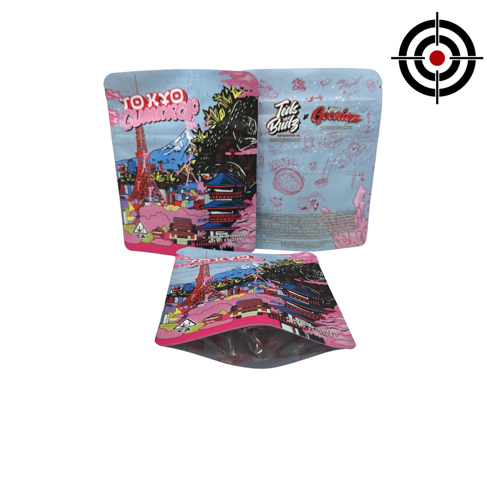 Tokyo Gumdrop Mylar Bags 3.5g Gooniez — 3.5g pre‑printed mylar bag — front