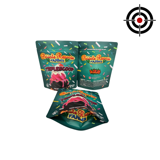 Triple Scoop Mylar Bags 3.5g Private Reserve Farms