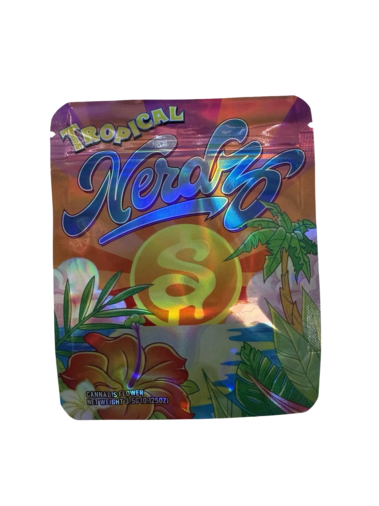 Tropical Nerdz 3.5g Mylar Bags SherbMoney front
