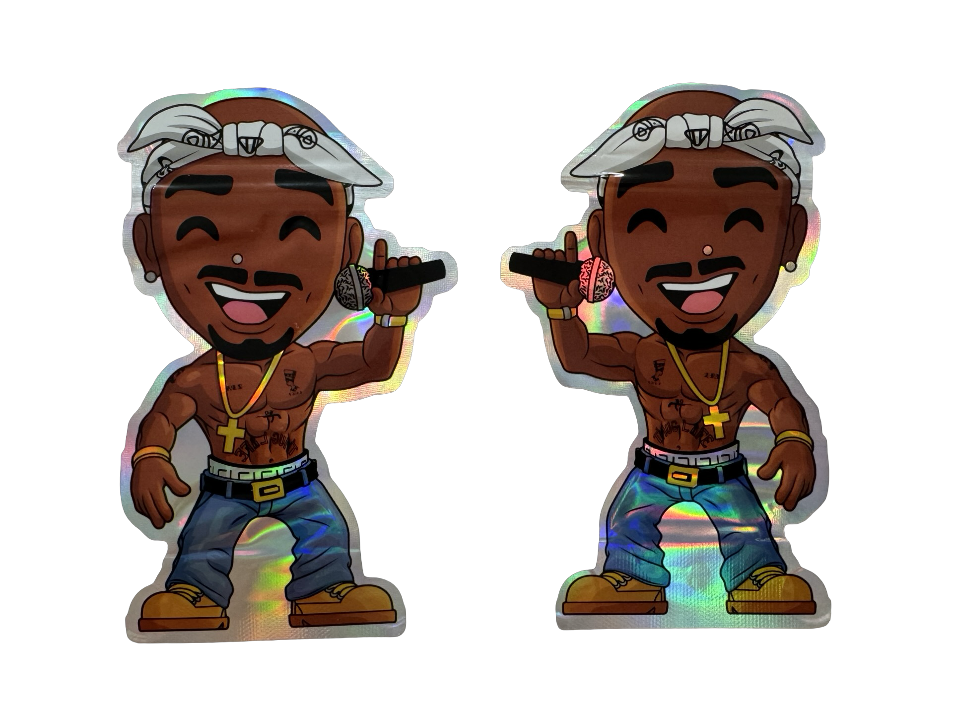 Tupac 3.5g Mylar Bags Pop front and back