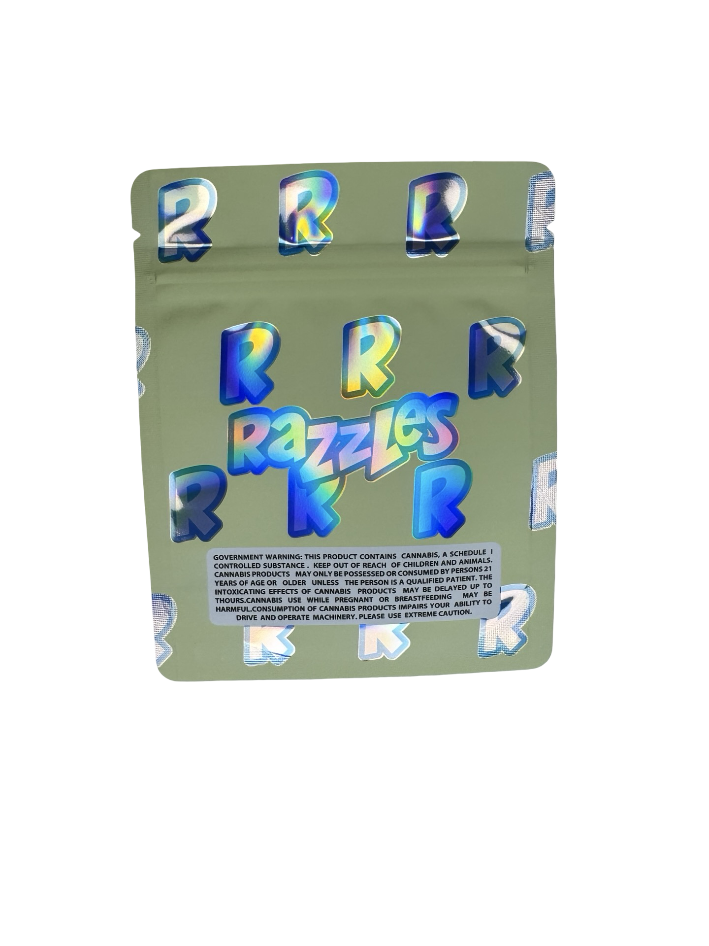 UHA 3.5g Mylar Bags Razzles back