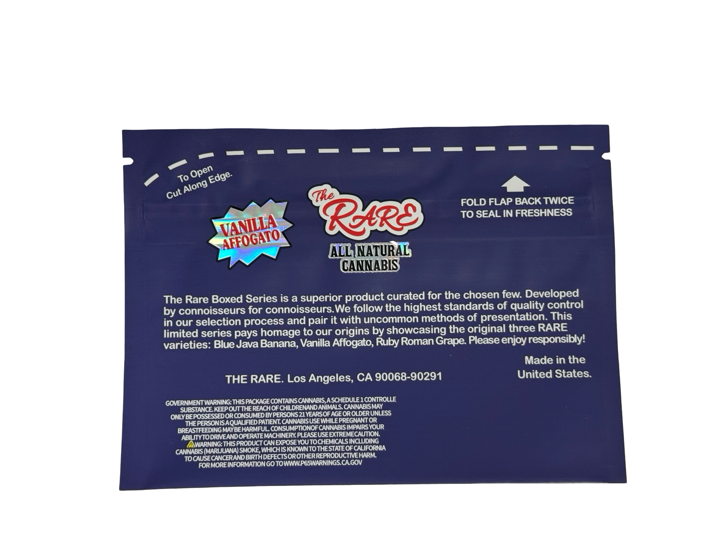 Vanilla Affogato Mylar Bags 3.5g The Rare back