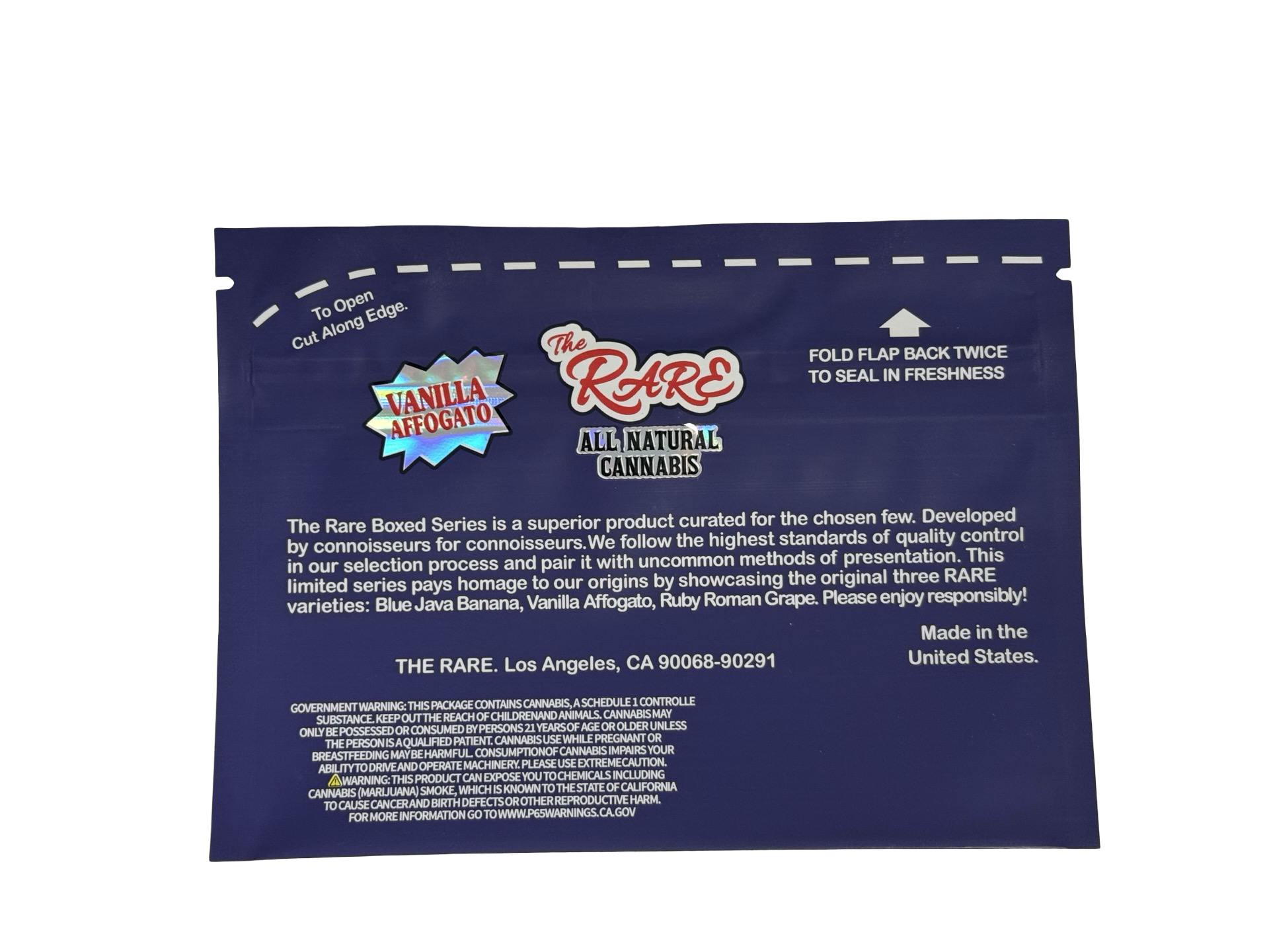 Vanilla Affogato Mylar Bags 3.5g The Rare back