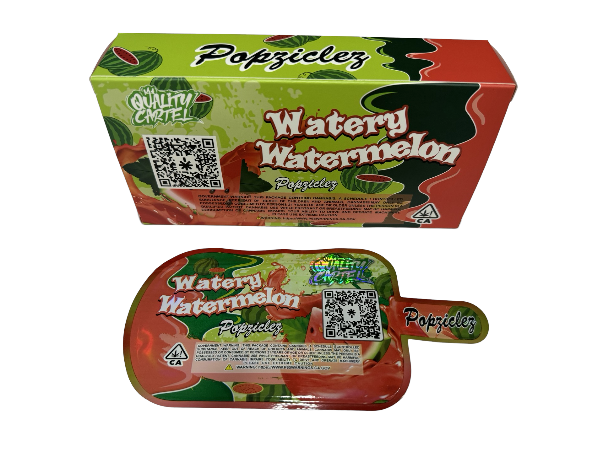 Watery Watermelon Popziclez 3.5g Mylar Bags & Boxes Quality Cartel