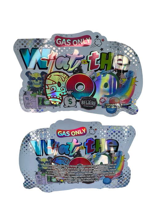What the Pop 3.5g Mylar Bags High Tolerance front and back