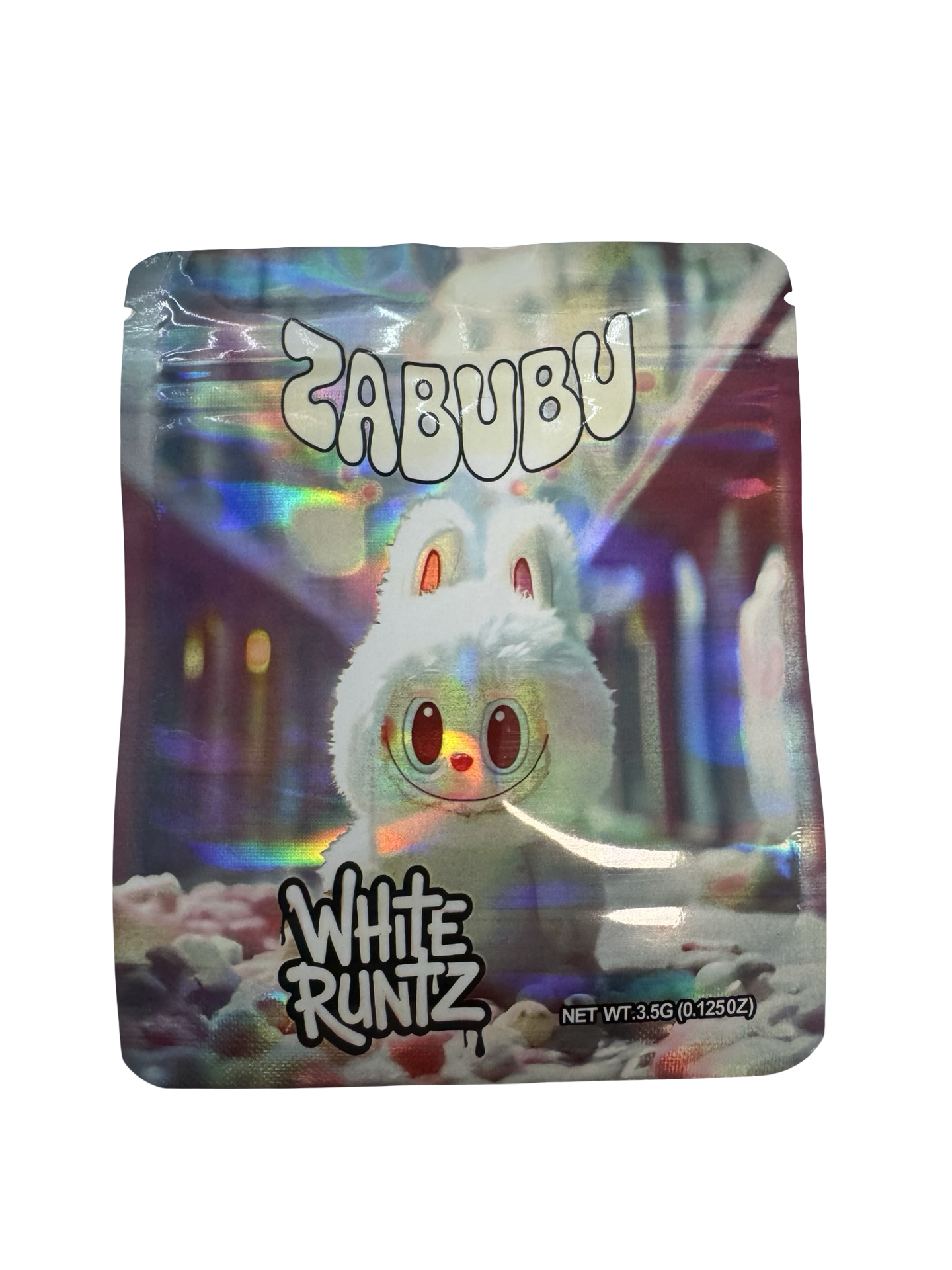 White Runtz 3.5g Mylar Bags Zabubu front