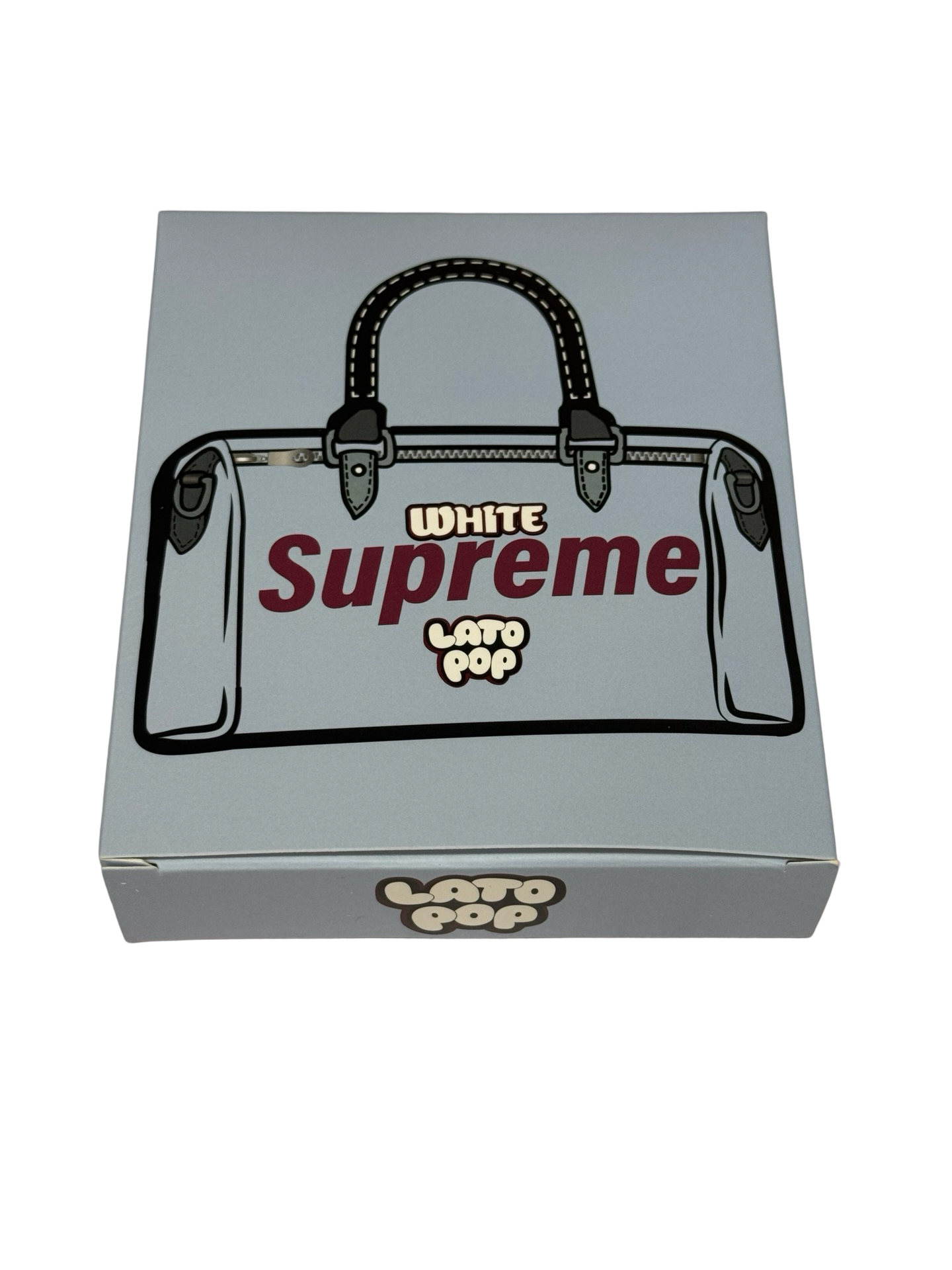 White Supreme 3.5g Mylar Bags & Boxes Lato Pop