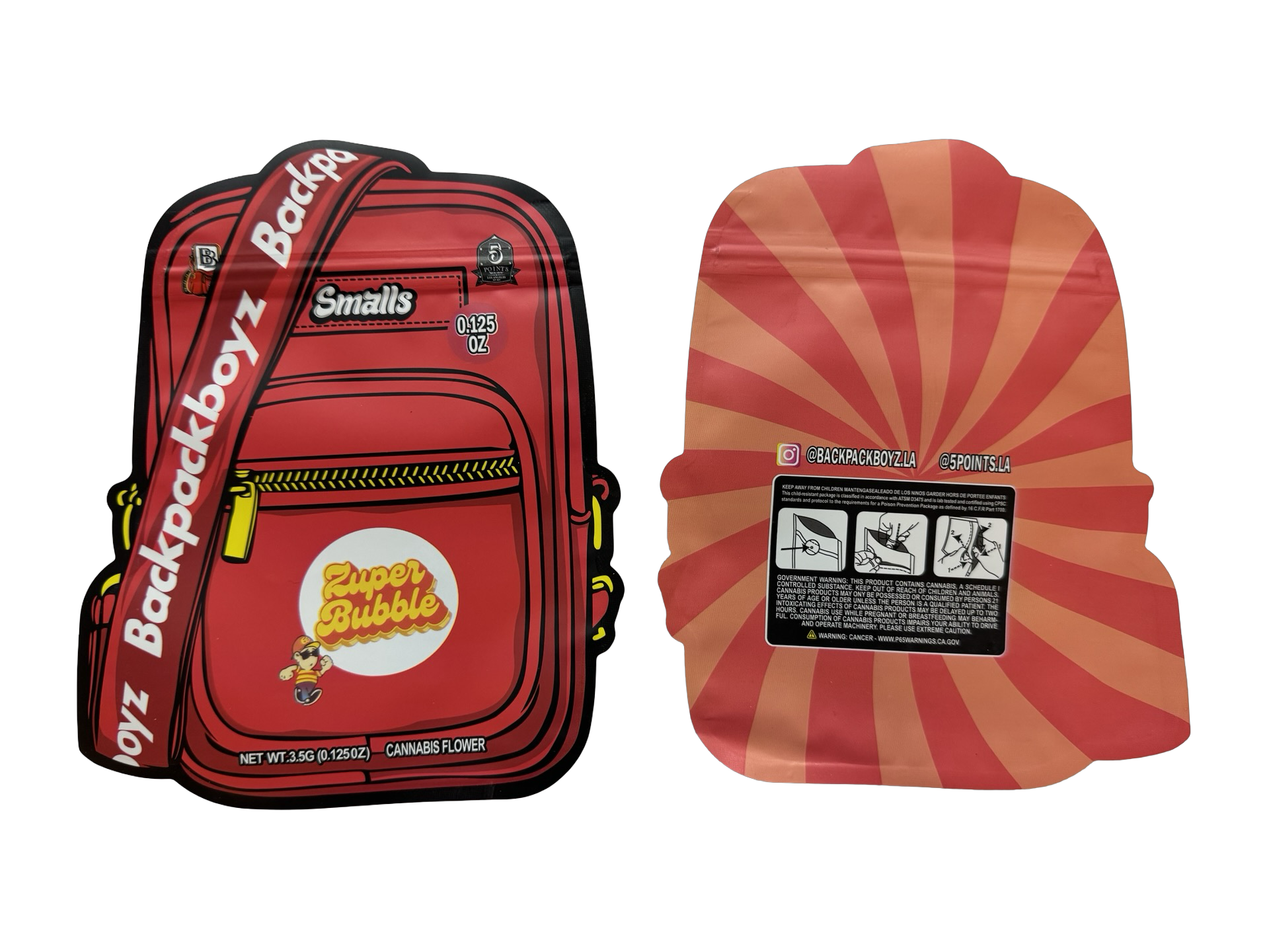 Zuper Bubble Smalls Mylar Bags 3.5g Backpack Boyz