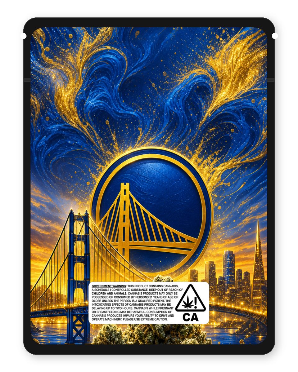 Golden State Warriors custom 4"x5" mylar bag design (back)