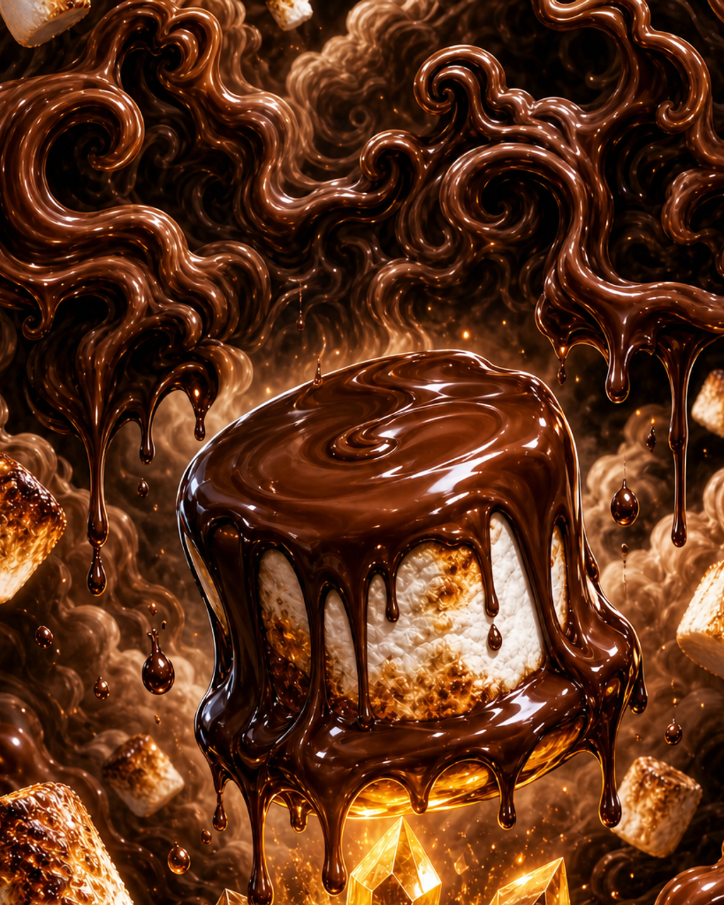 Chocolate Marshmallow custom 4"x5" mylar bag design (back)