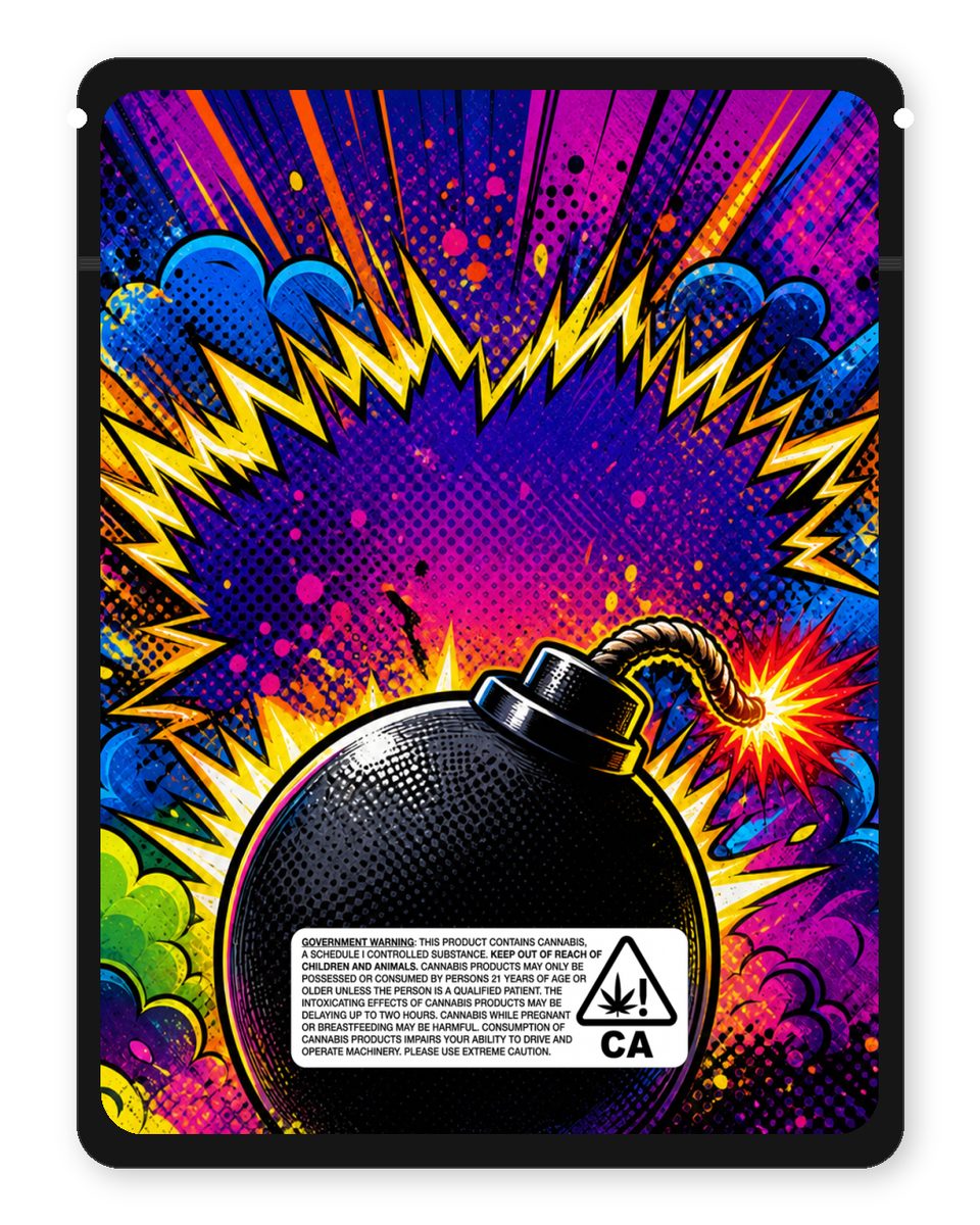 Bang custom 4"x5" mylar bag design (back)
