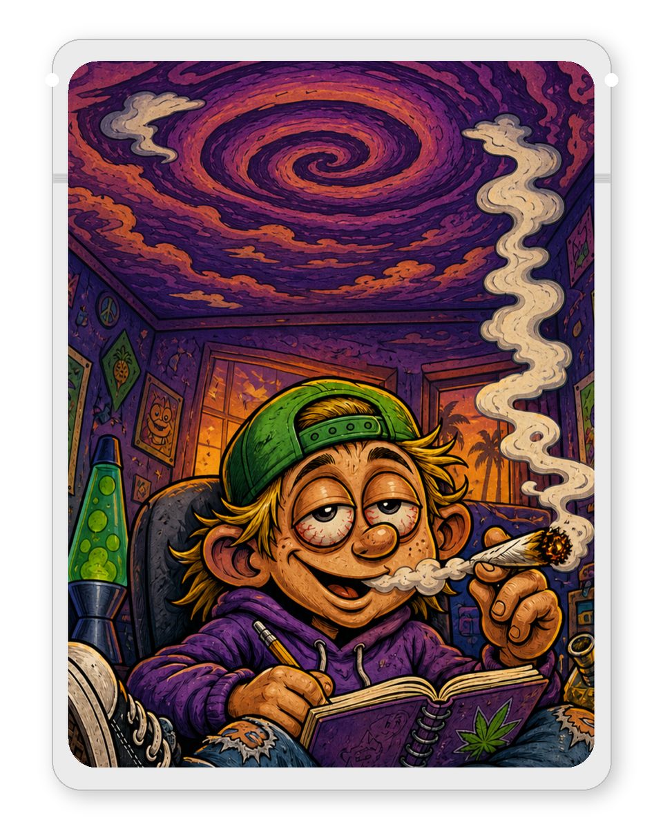 Diary Of Fried Kid custom 4"x5" mylar bag design (back)