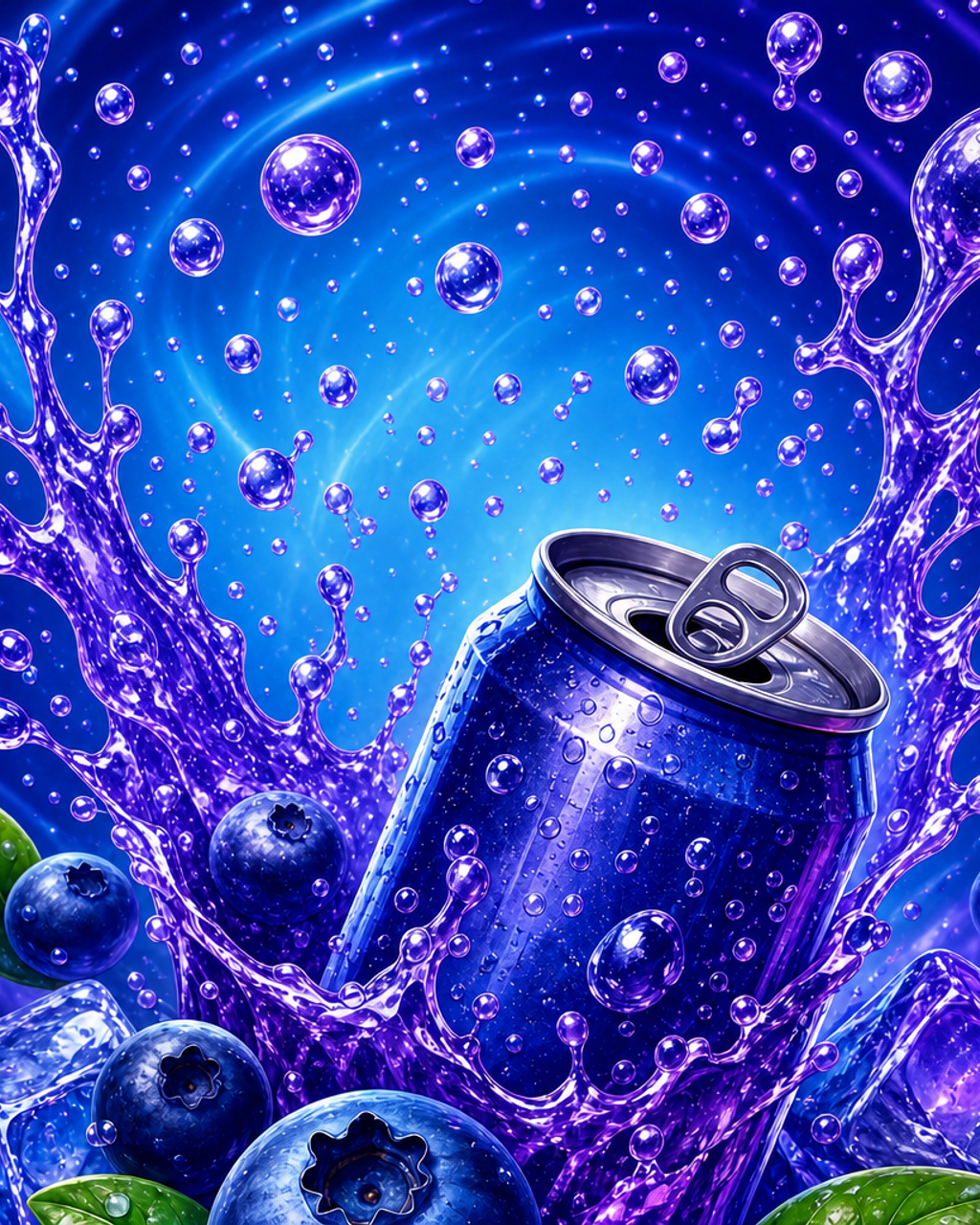 Blueberry Soda custom 4"x5" mylar bag design (back)