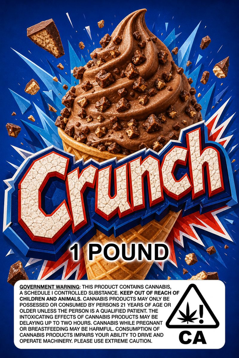Crunch custom 6x9 pound bag sticker / turkey-bag flavor label