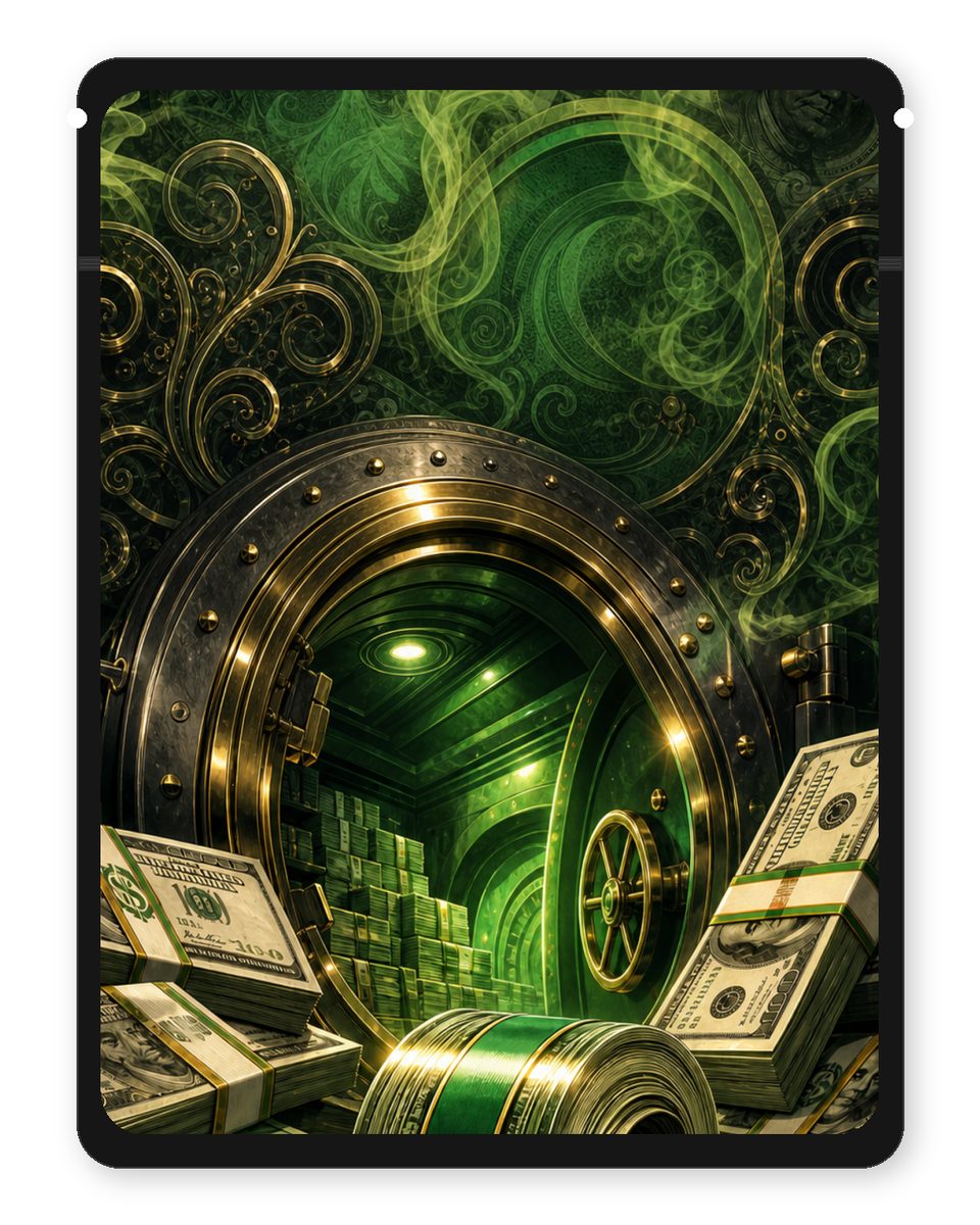 Money bands custom 4"x5" mylar bag design (back)