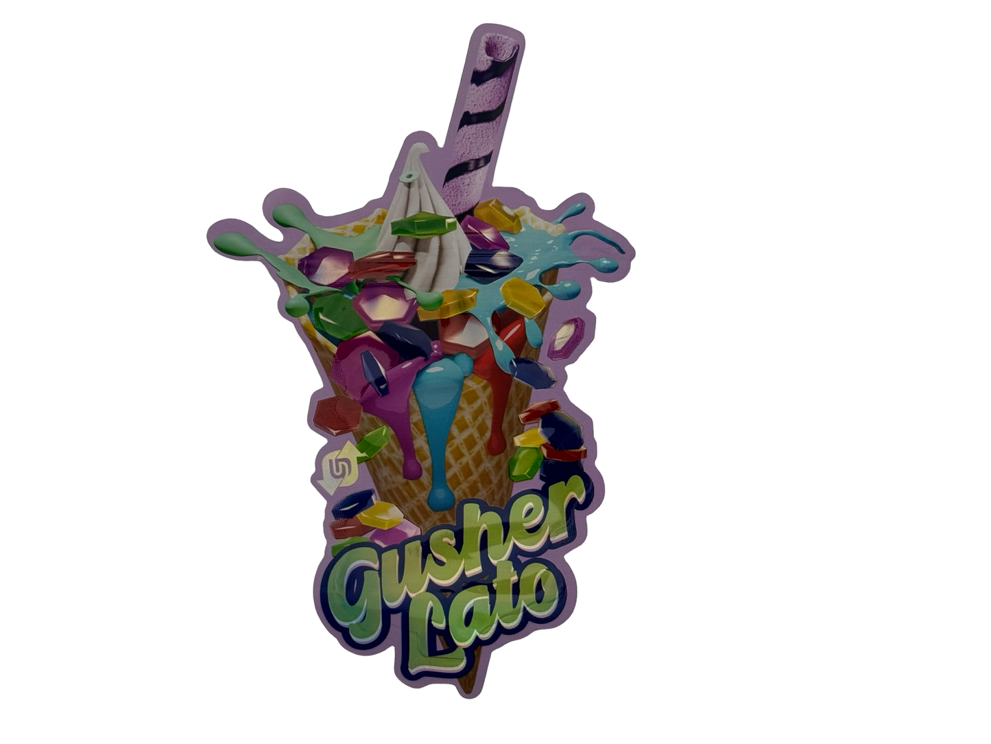 Gusher Lato 3.5g Mylar Bags Upside Down