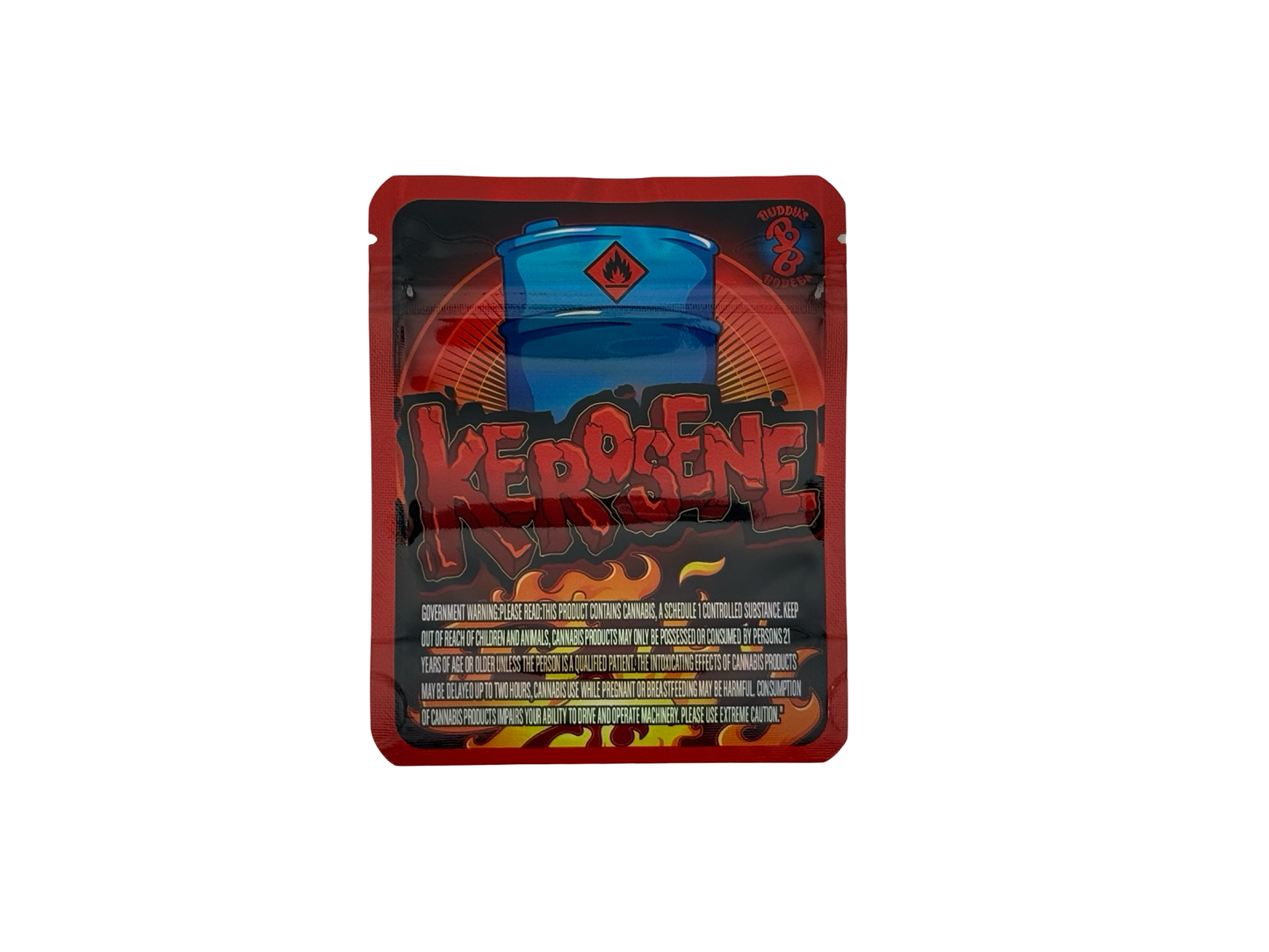 Kerosene 3.5g Mylar Bags Buddys Bodega — back