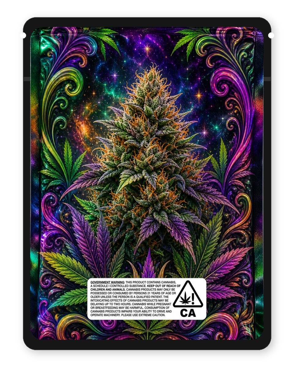 LR EXO custom 4"x5" mylar bag design (back)