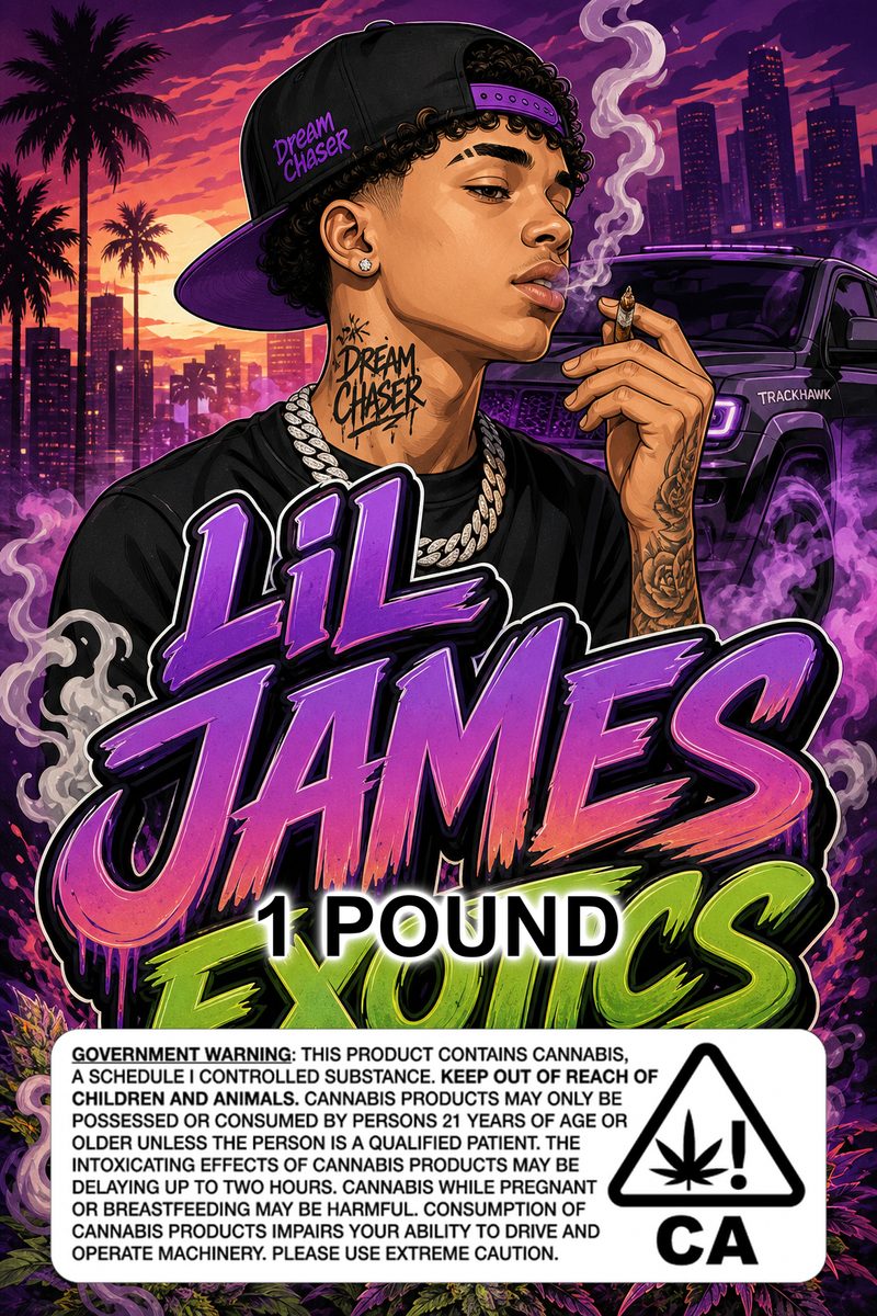 LIL JAMES EXOTICS custom 6x9 pound bag sticker / turkey-bag flavor label
