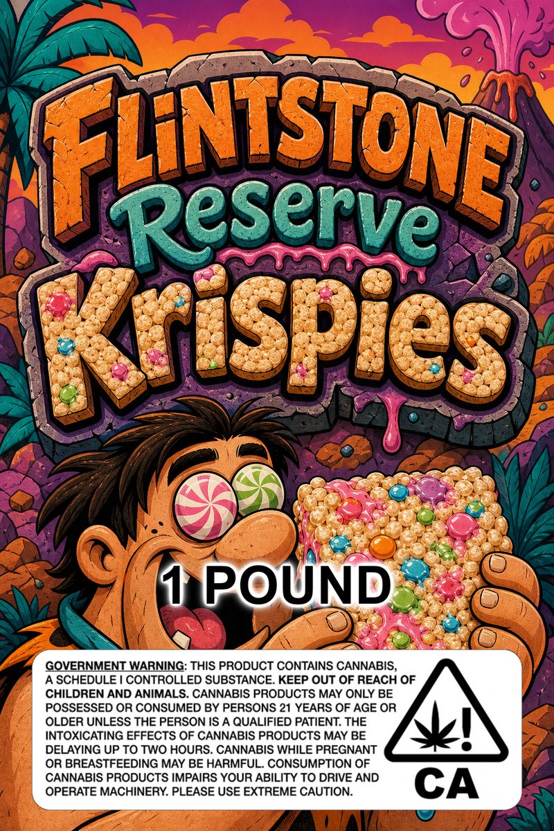 FlintstoneReserveKrispies custom 6x9 pound bag sticker / turkey-bag flavor label