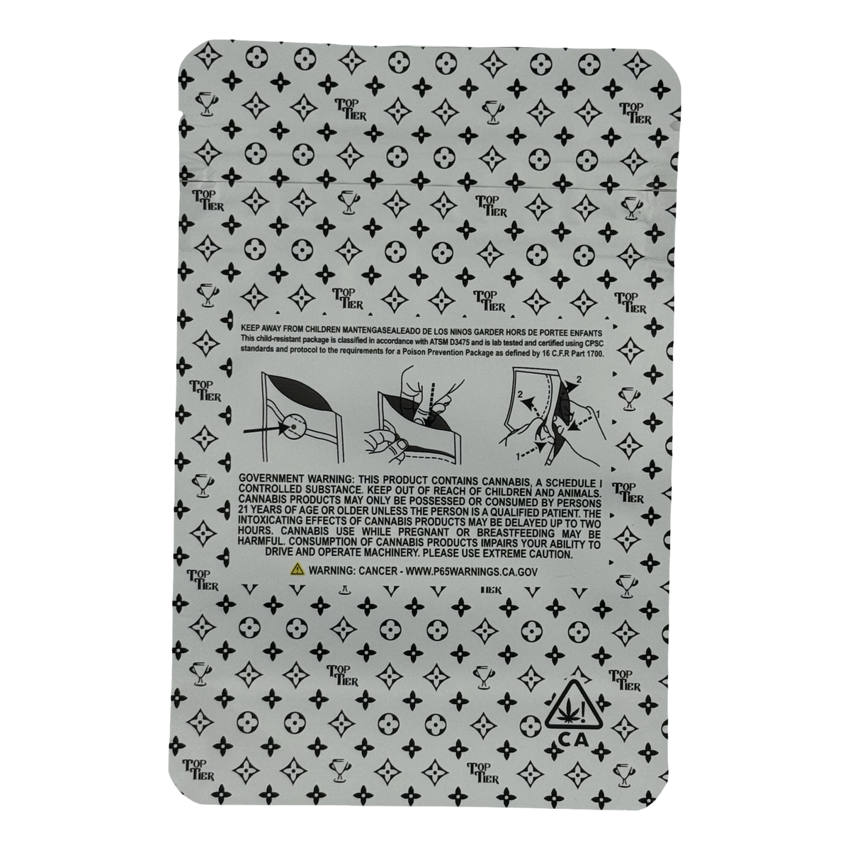 Melon (Retro) Mylar Bags 3.5g Backpack Boyz — 3.5g pre-printed mylar bag — back