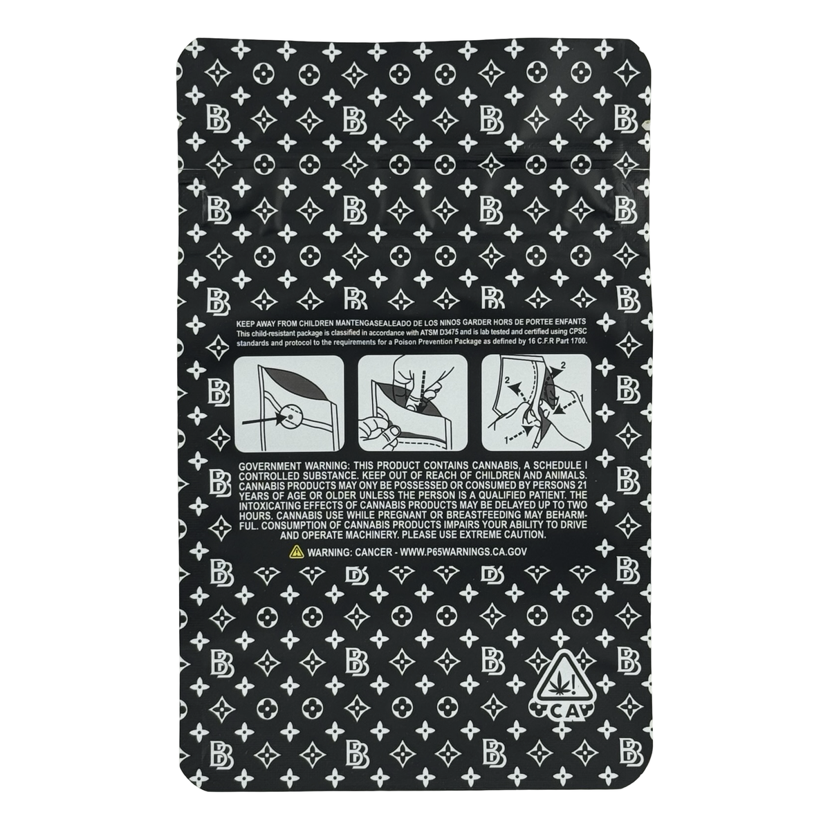 Banana Milk (Retro) Mylar Bags 3.5g Backpack Boyz — 3.5g pre-printed mylar bag — back