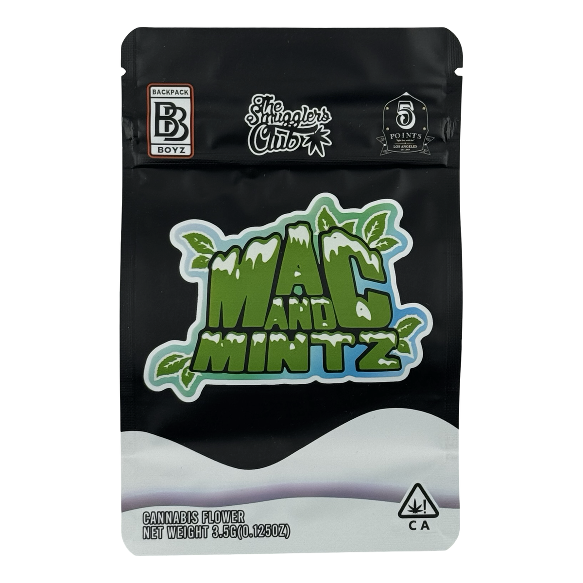 Mac and Mintz (Retro) Mylar Bags 3.5g Backpack Boyz — 3.5g pre-printed mylar bag — front