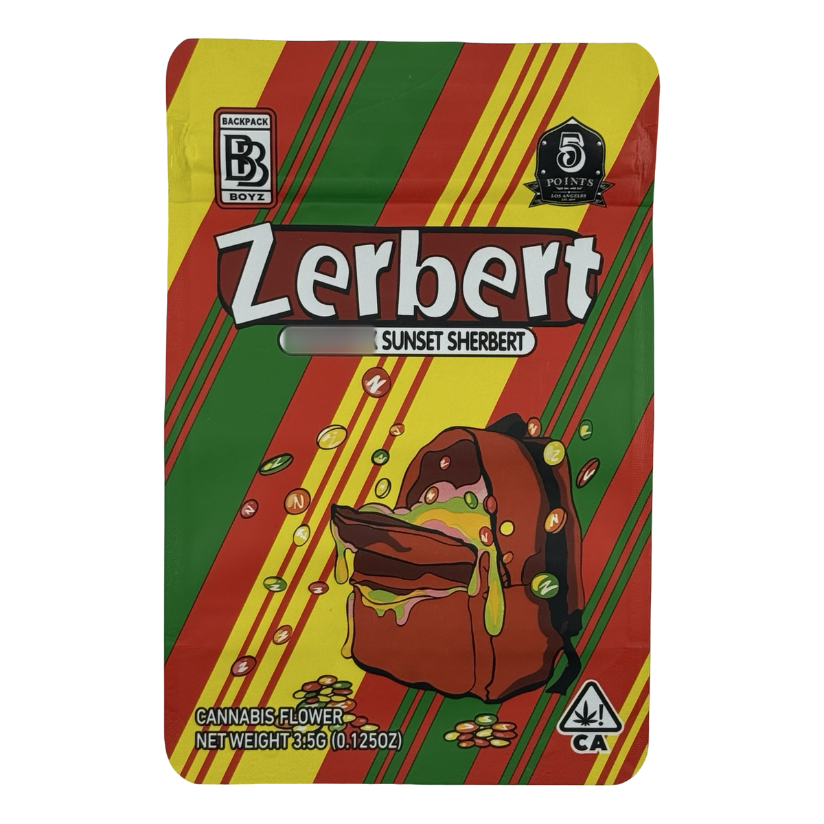 Zerbert (Retro) Mylar Bags 3.5g Backpack Boyz — 3.5g pre-printed mylar bag — front