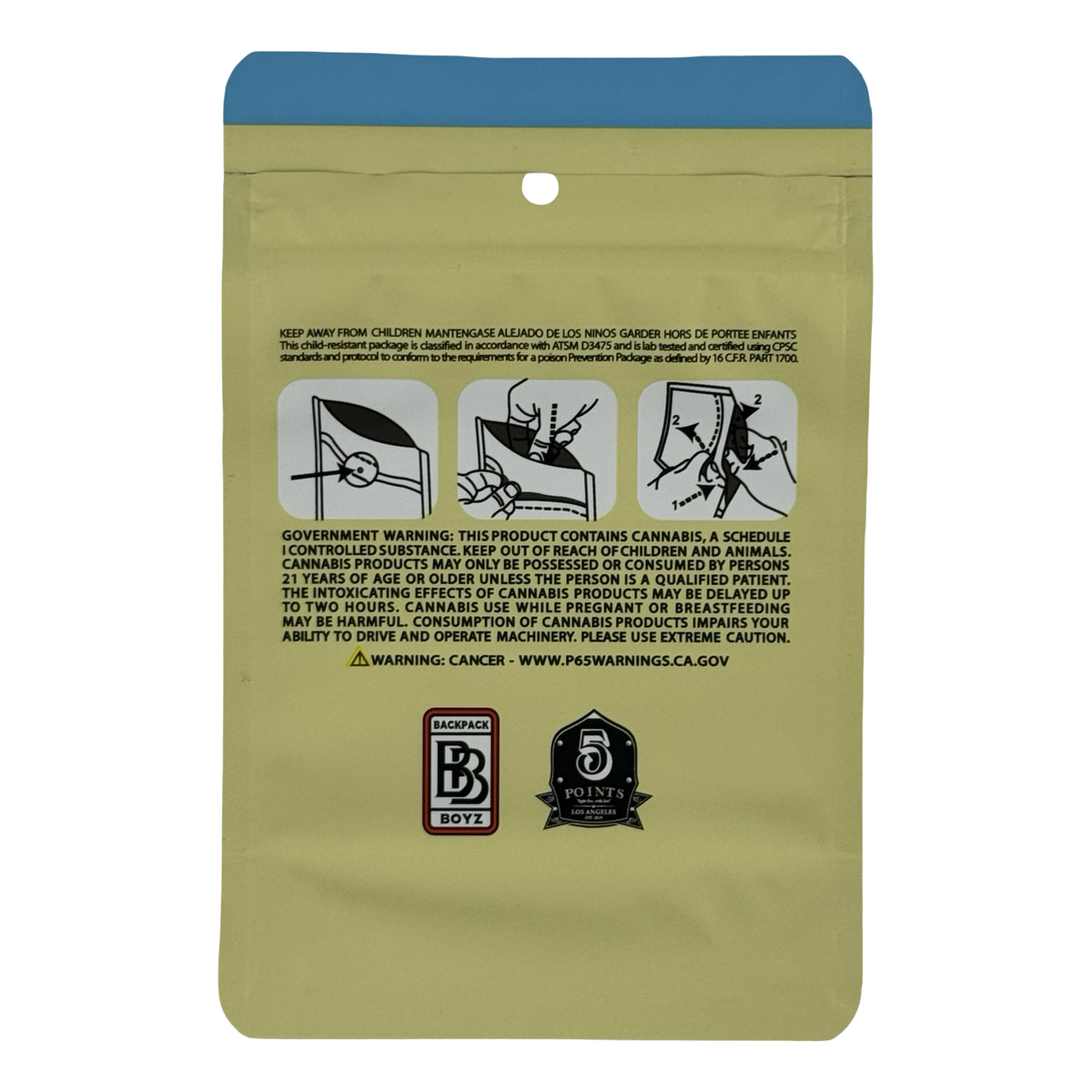 Blueberry Cruffin (Retro) Mylar Bags 3.5g Backpack Boyz — 3.5g pre-printed mylar bag — back