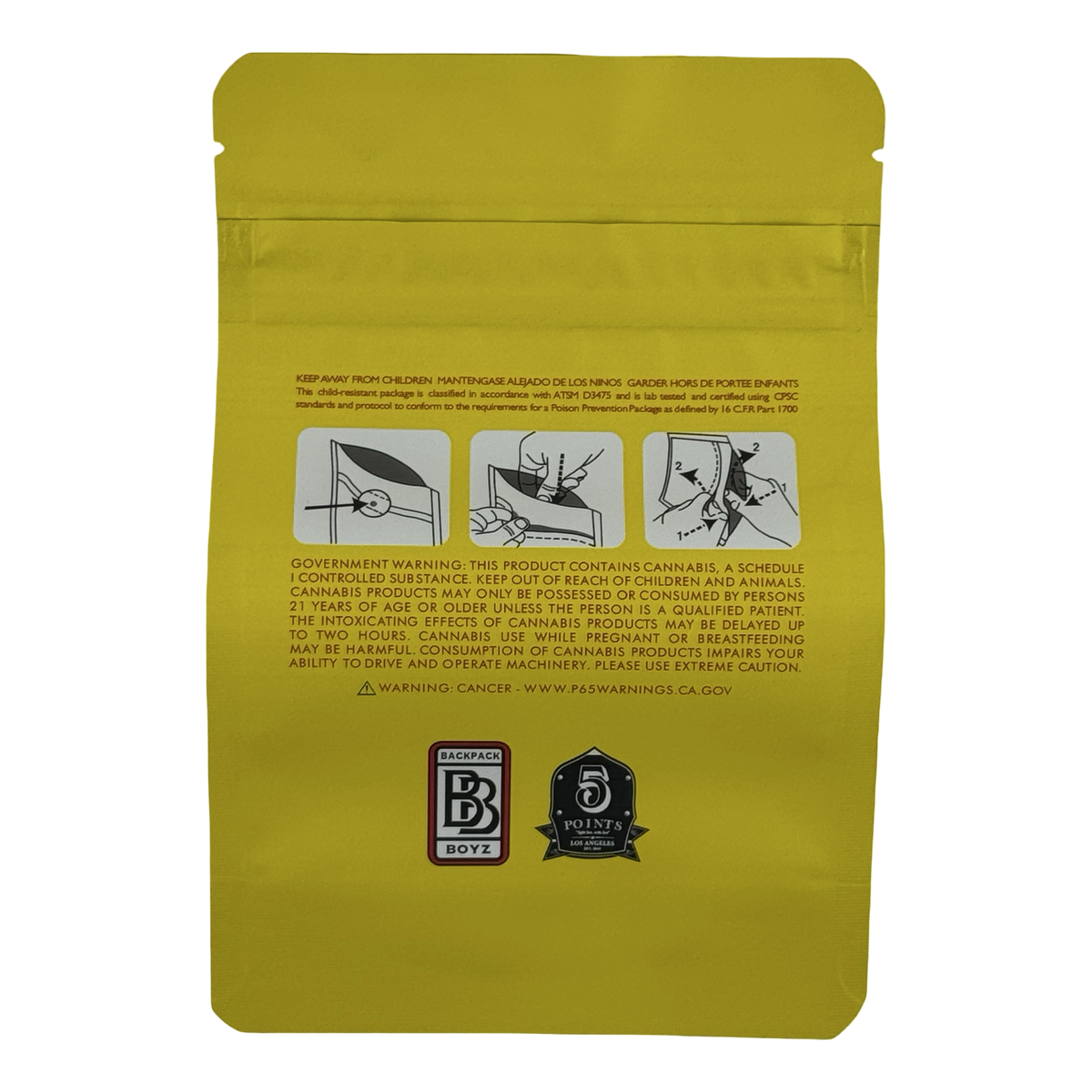 Mazapan (Retro) Mylar Bags 3.5g Backpack Boyz — 3.5g pre-printed mylar bag — back