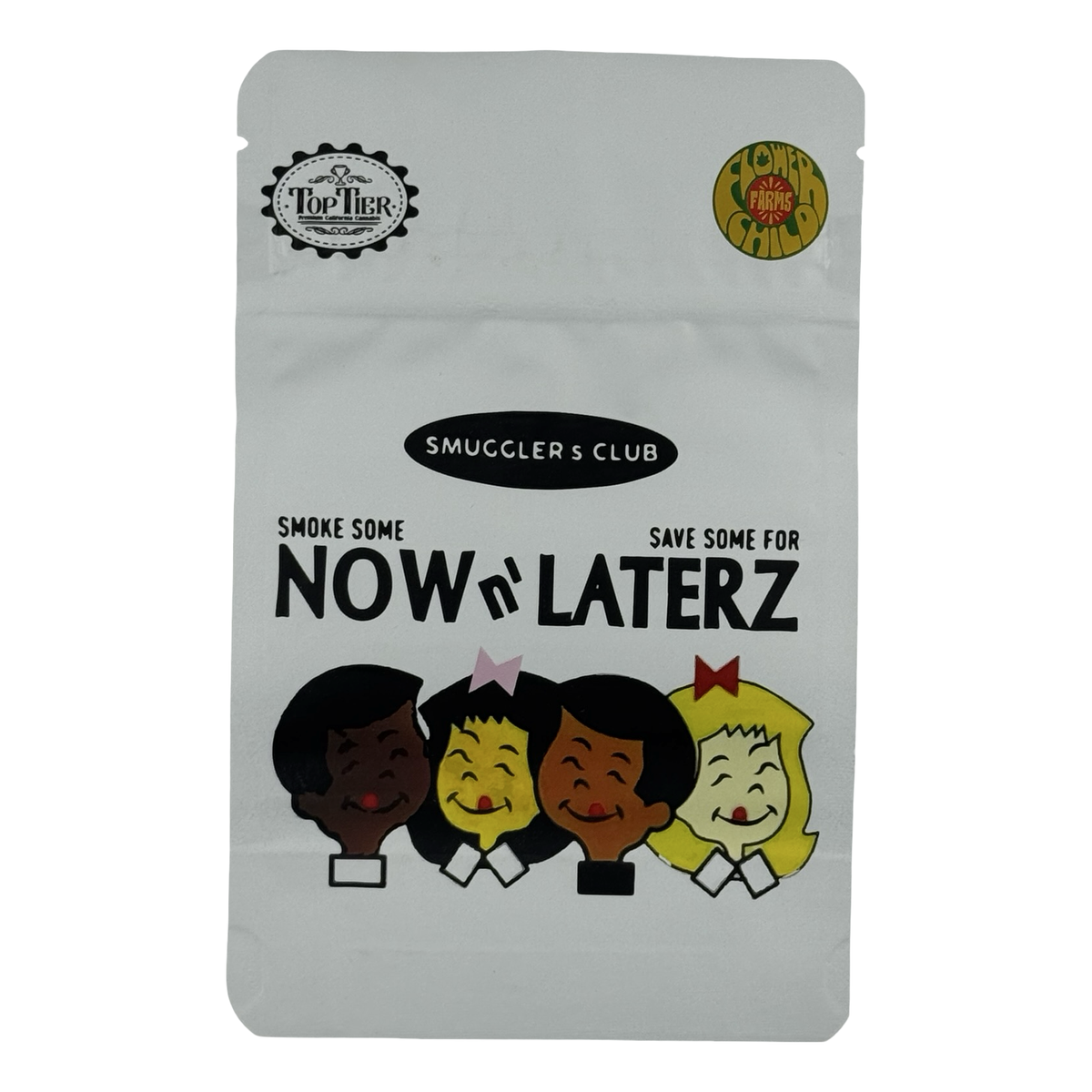 Now n Laterz (Retro) Mylar Bags 3.5g Backpack Boyz — 3.5g pre-printed mylar bag — front