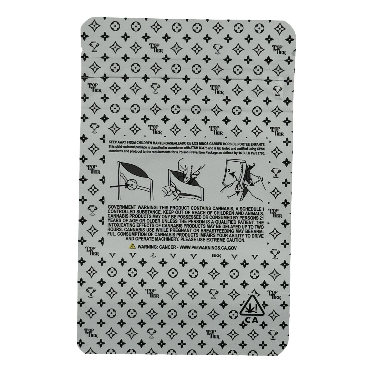 Now n Laterz (Retro) Mylar Bags 3.5g Backpack Boyz — 3.5g pre-printed mylar bag — back