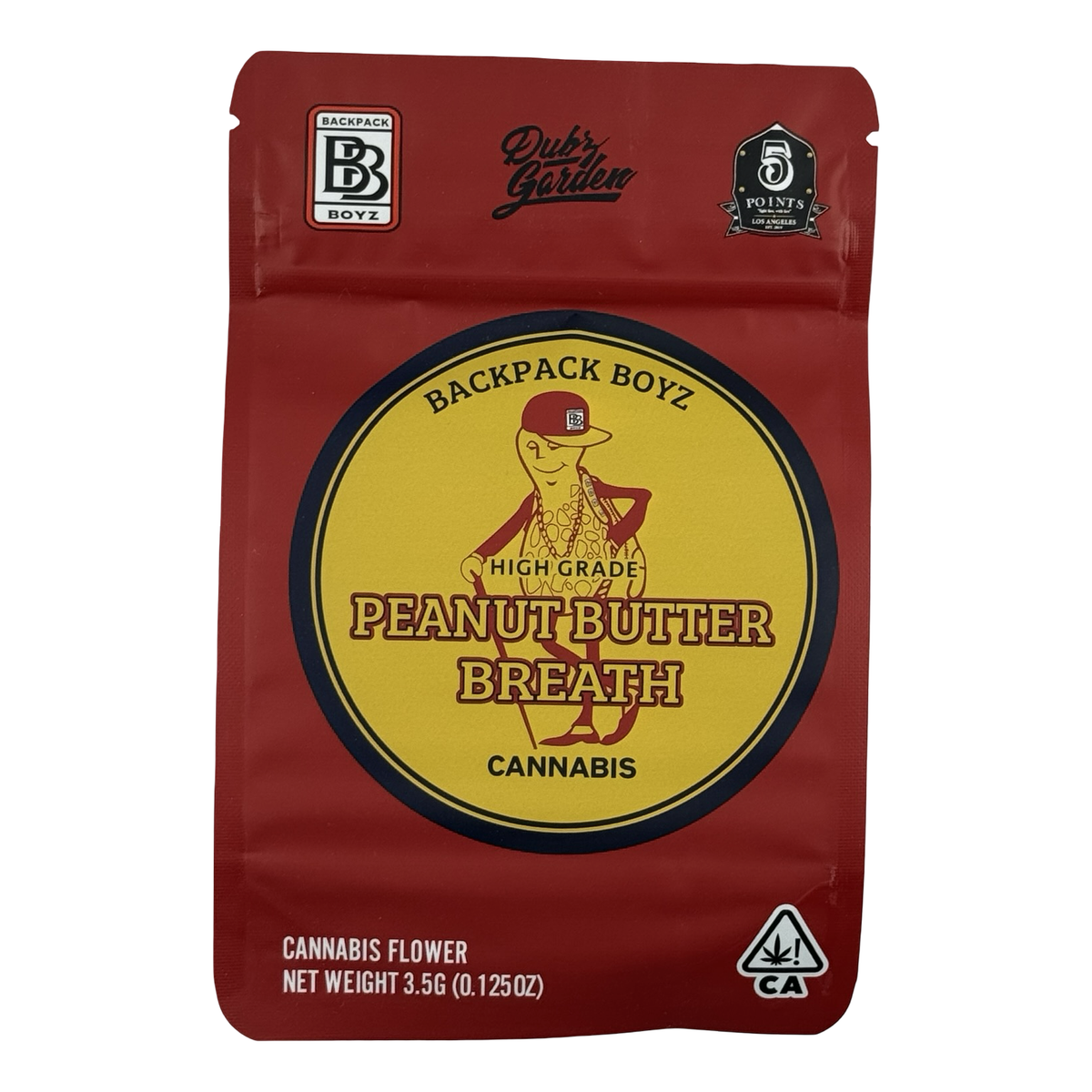 Peanut Butter Breath (Retro) Mylar Bags 3.5g Backpack Boyz — 3.5g pre-printed mylar bag — front