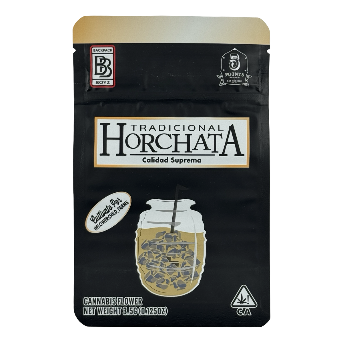 Horchata (Retro) Mylar Bags 3.5g Backpack Boyz — 3.5g pre-printed mylar bag — front
