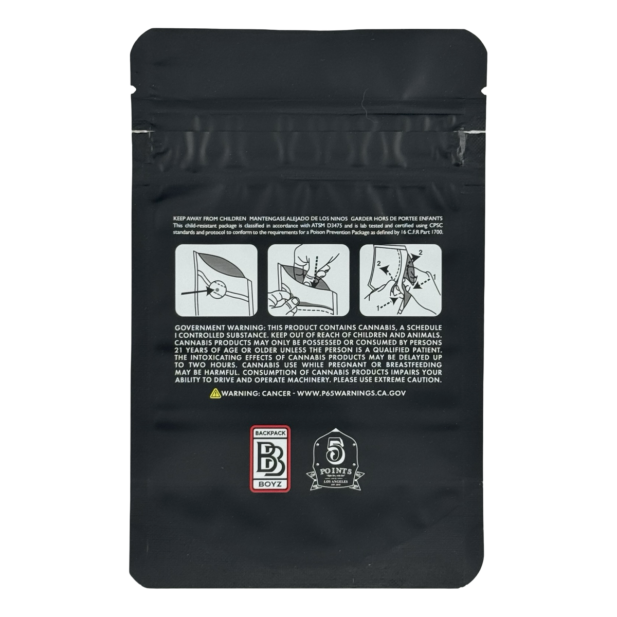 Horchata (Retro) Mylar Bags 3.5g Backpack Boyz — 3.5g pre-printed mylar bag — back