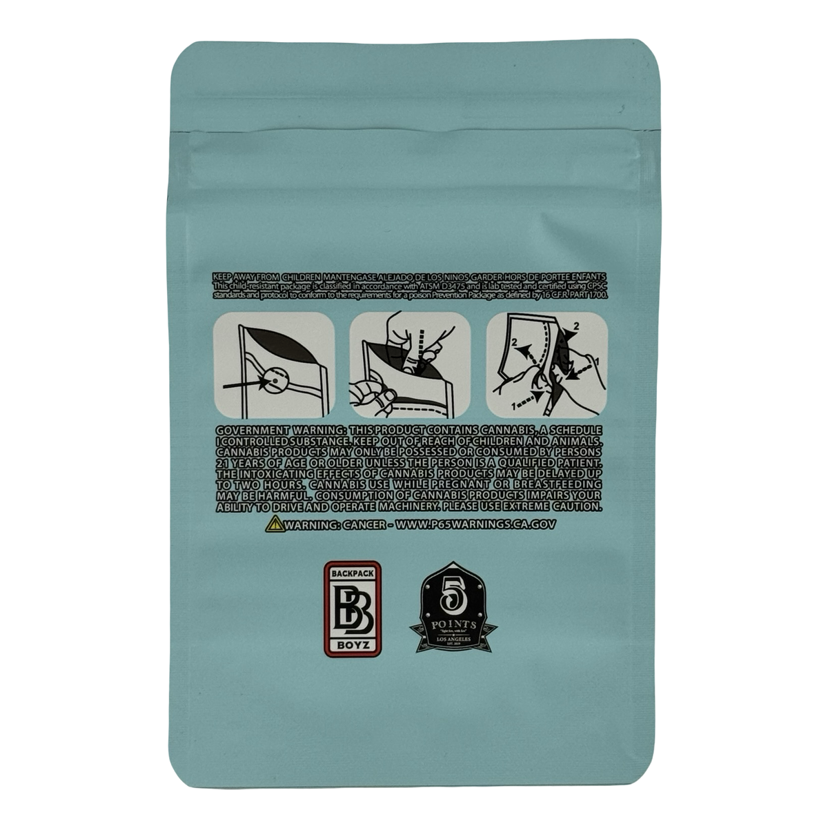 Cake Mintz (Retro) Mylar Bags 3.5g Backpack Boyz — 3.5g pre-printed mylar bag — back
