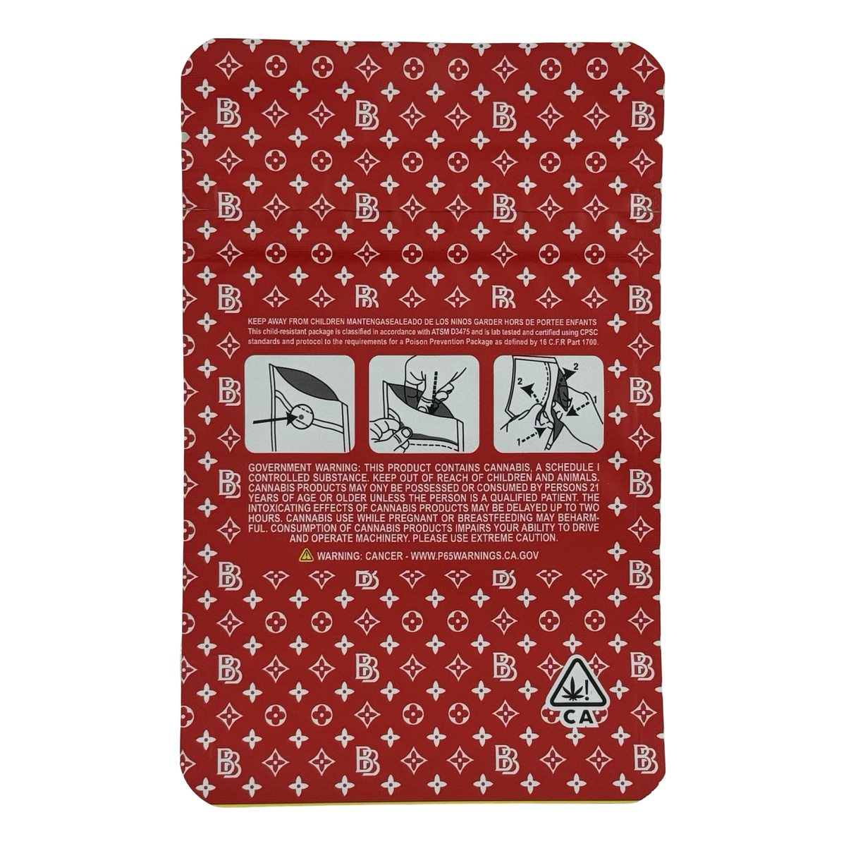 P.A.N. (Retro) Mylar Bags 3.5g Backpack Boyz — 3.5g pre-printed mylar bag — back