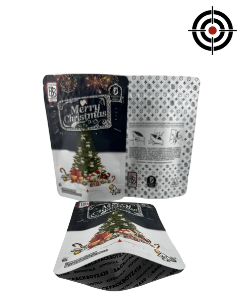 Merry Christmas 2020 Release (Retro) Mylar Bags 3.5g Backpack Boyz — 3.5g pre-printed mylar bag — front, back & gusset