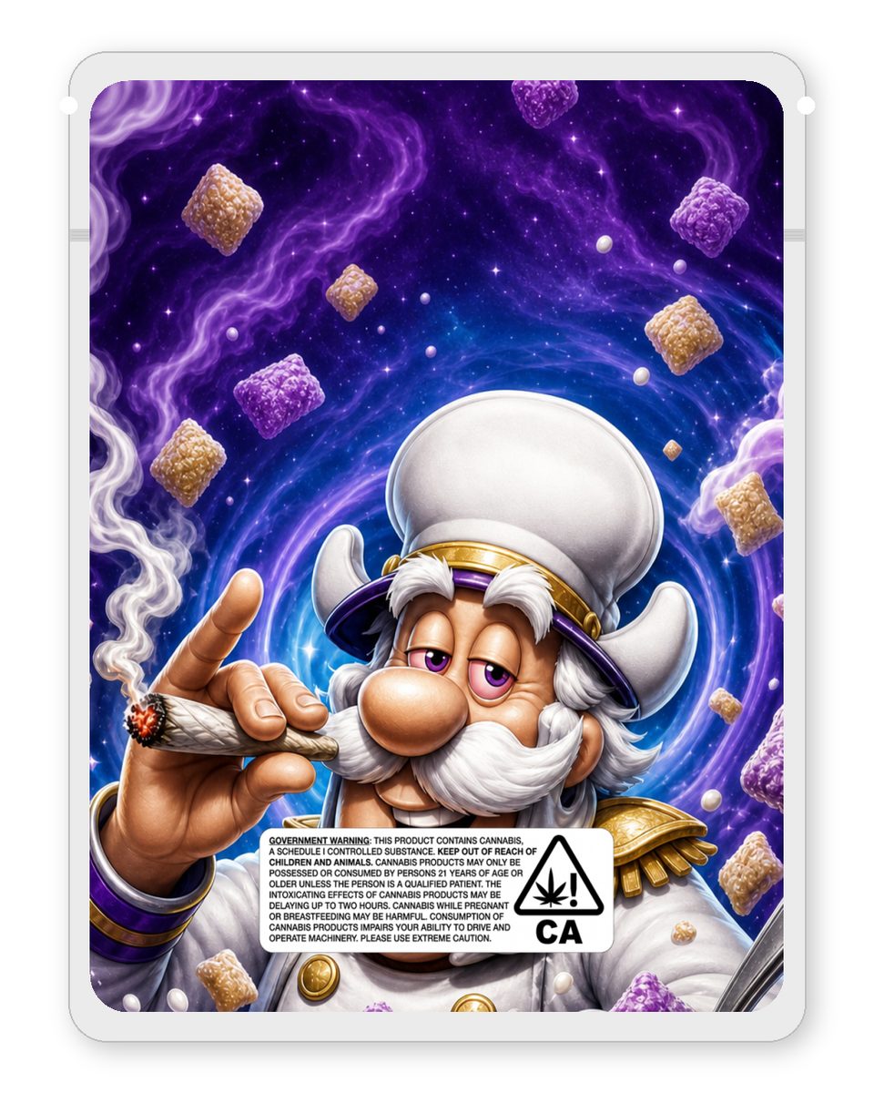 Mystery Crunch custom 4"x5" mylar bag design (back)