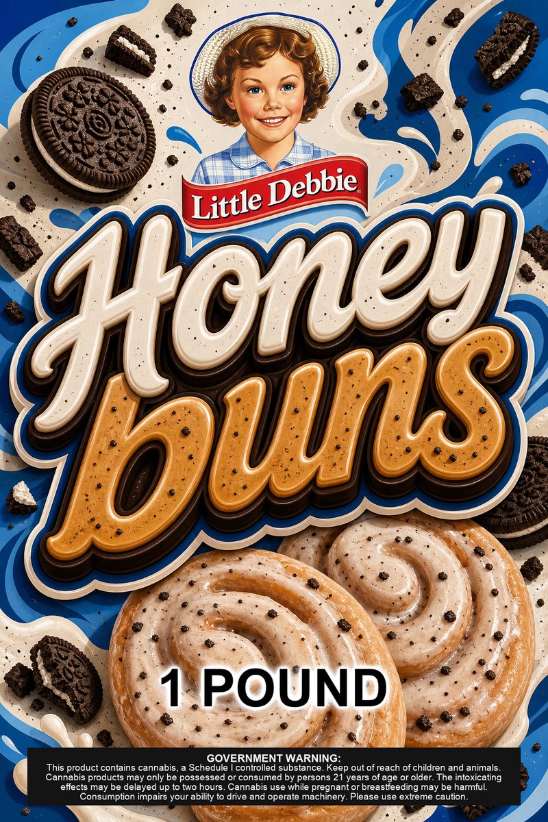 Honey buns custom 6x9 pound bag sticker / turkey-bag flavor label