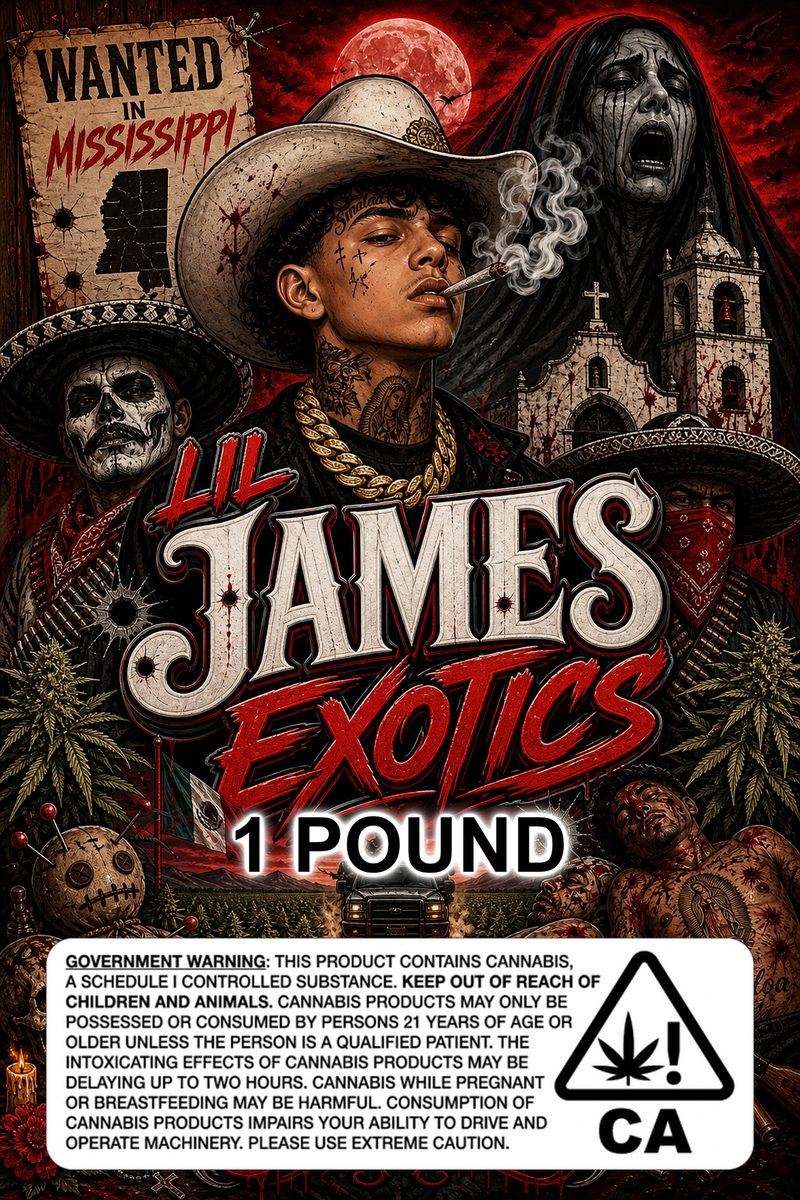 LIL JAMES EXOTICS custom 6x9 pound bag sticker / turkey-bag flavor label