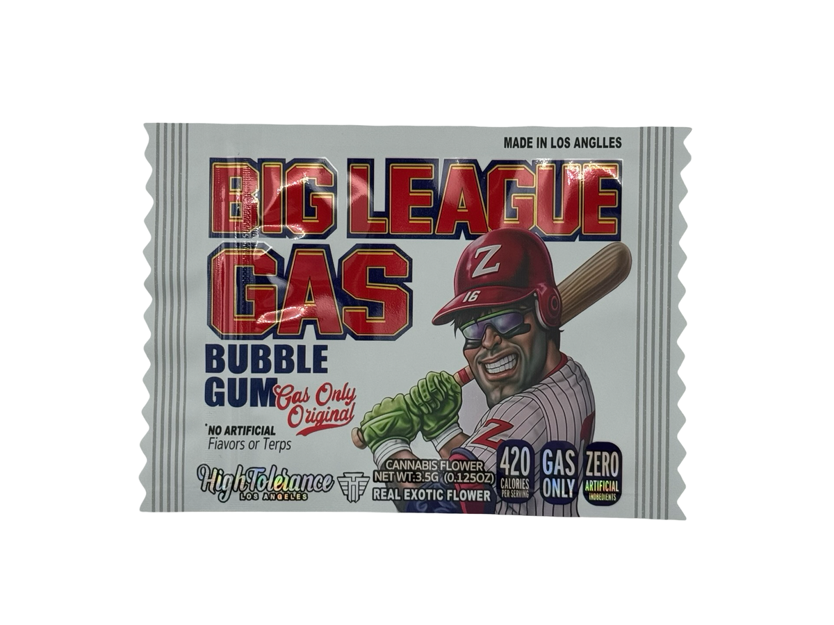 Big League Gas Bubble Gum 3.5g Mylar Bags High Tolerance (Only $0.21 Each) — front