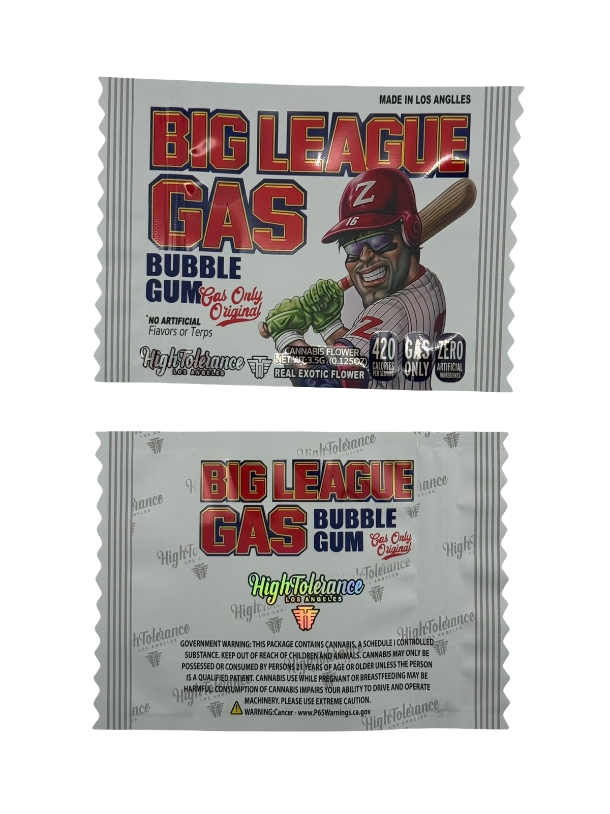 Big League Gas Bubble Gum 3.5g Mylar Bags High Tolerance (Only $0.21 Each) — group shot