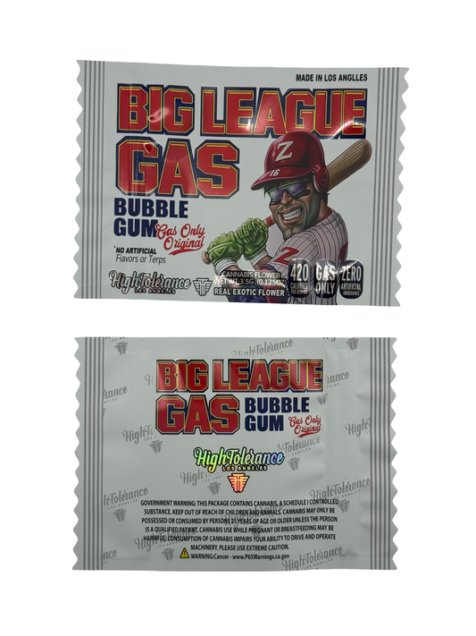 Big League Gas Bubble Gum 3.5g Mylar Bags High Tolerance (Only $0.21 Each) — group shot