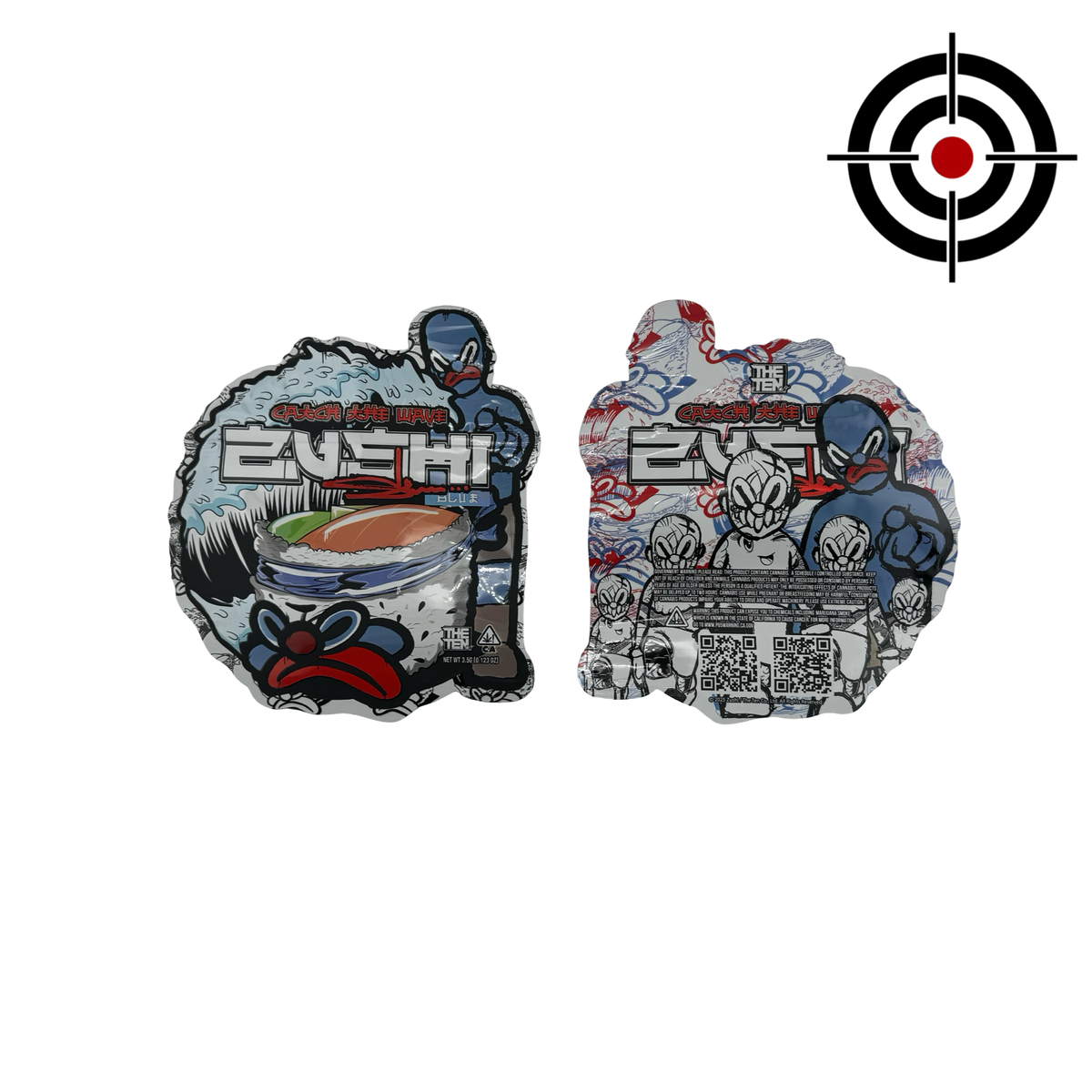 Blue Zushi × Slawn Edition Mylar Bags 3.5g The Ten Co — front and back